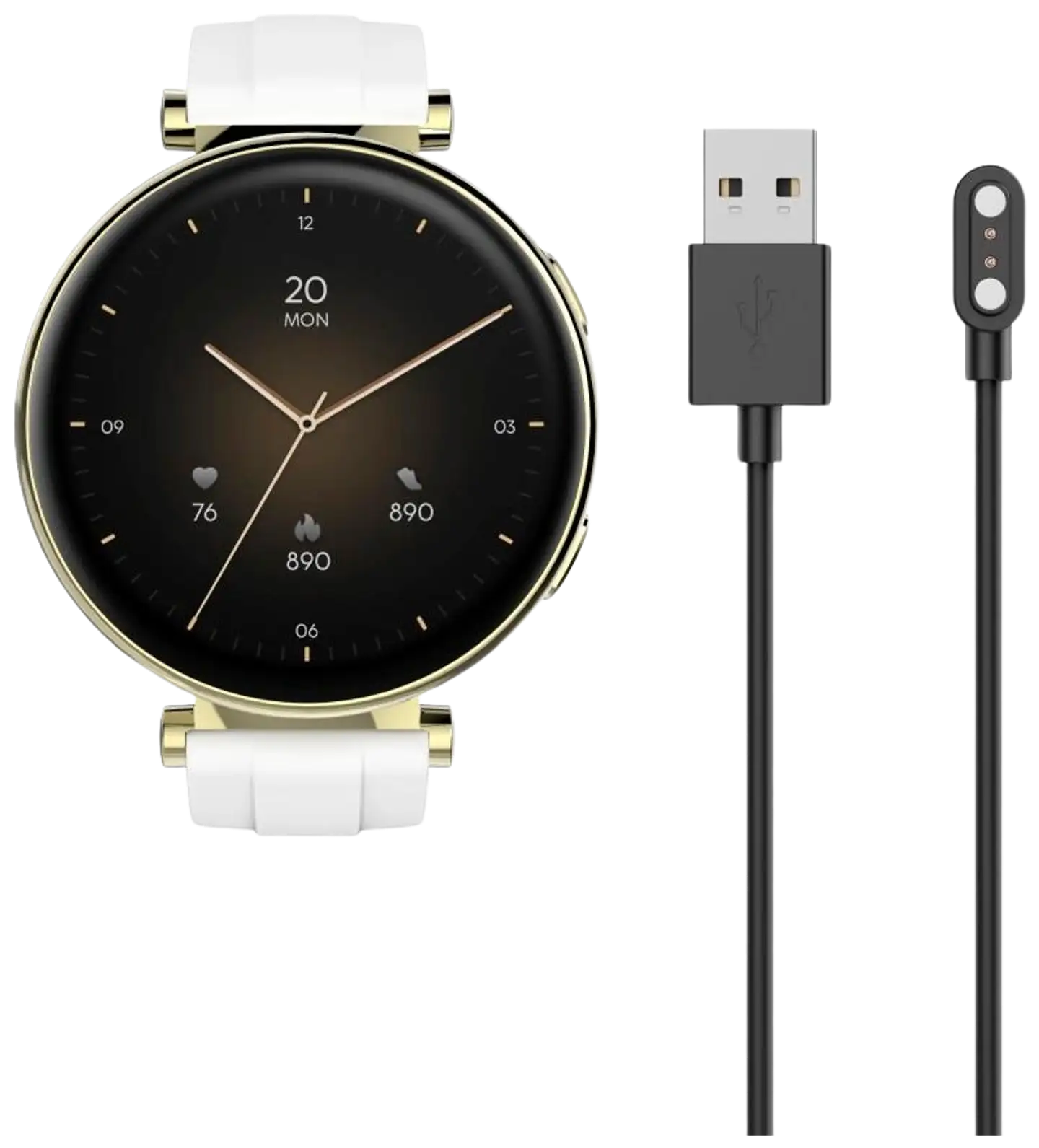 Hama Smart Watch 7000 älykello, AMOLED 1.32", IP68, kulta/valkoinen - 4