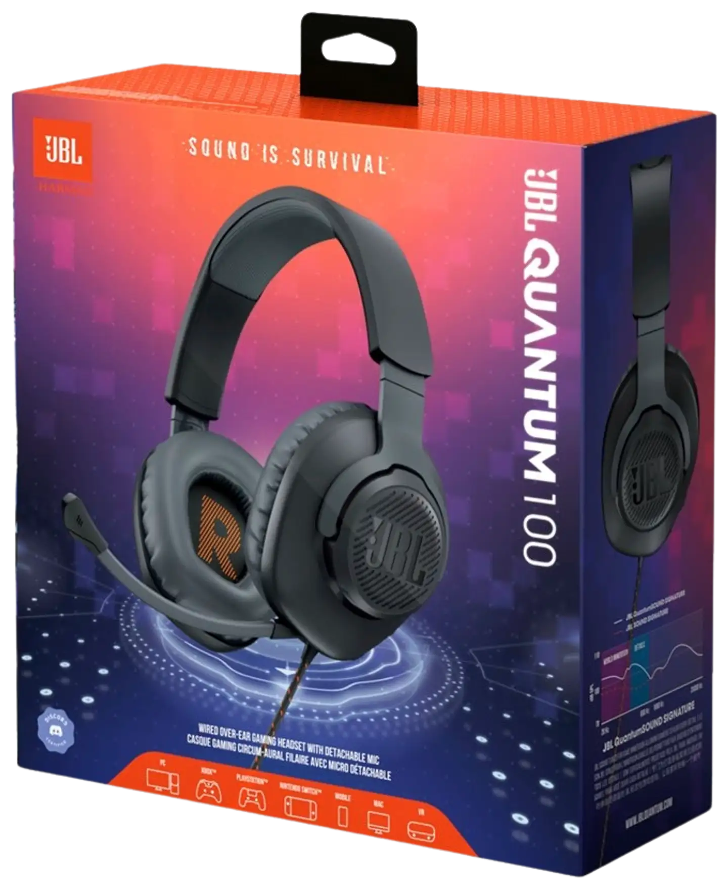 JBL pelikuulokkeet langallinen Quantum 100, musta - 10