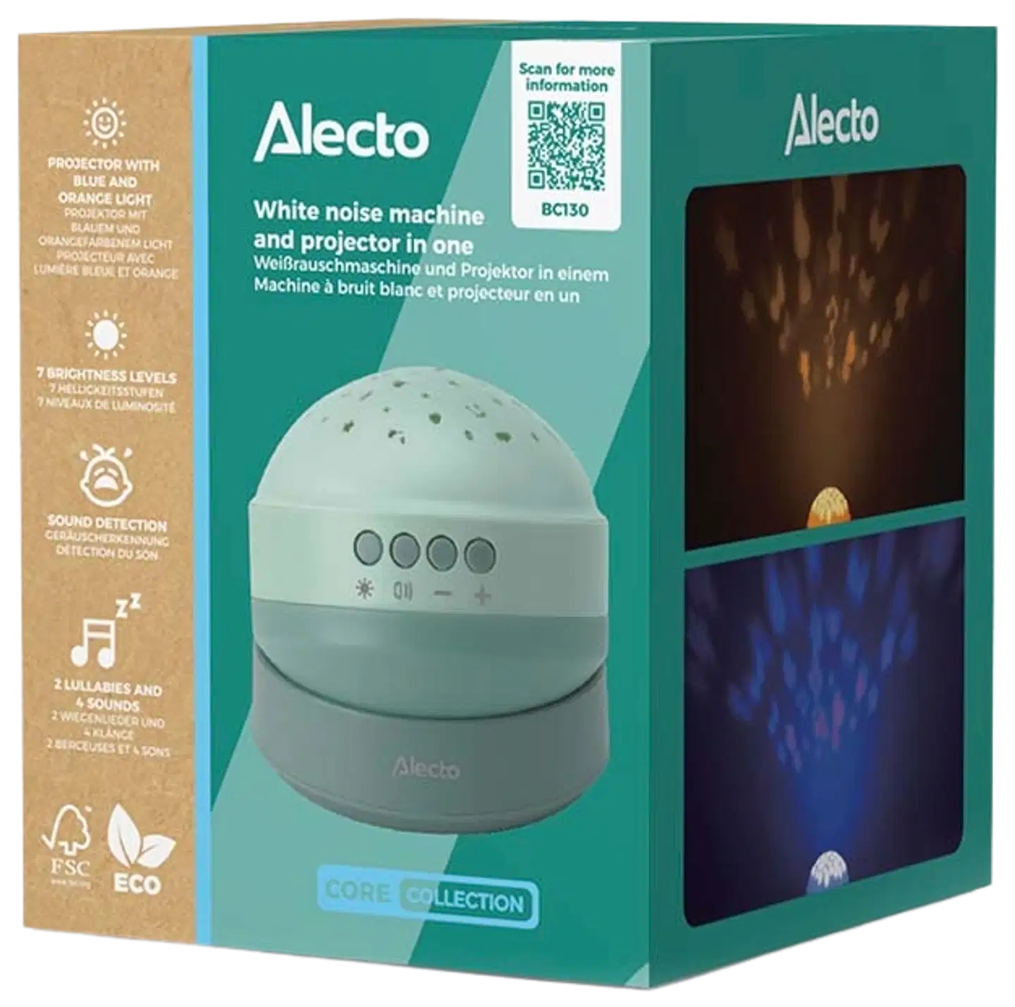 Alecto BC130 projektori ja valkoinen kohinalaite - 5