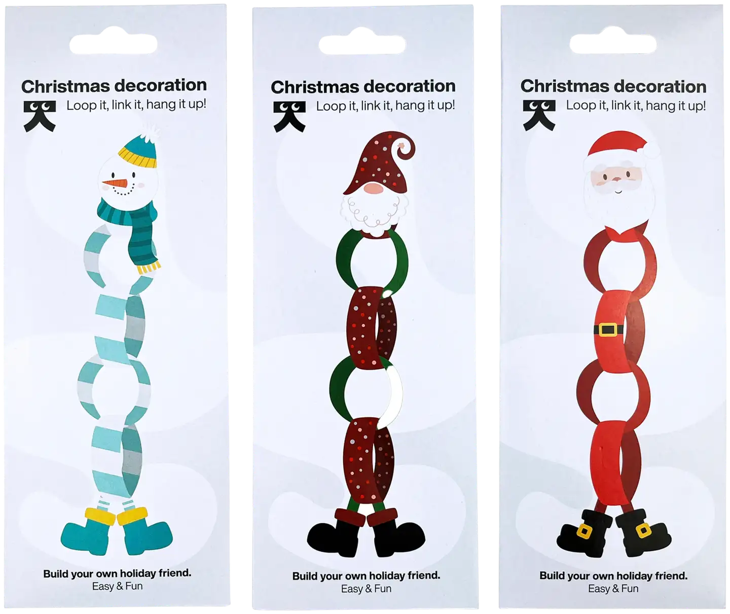 Jouluaiheiset askartelukoristeet 3 erilaista, lajitelma - 5