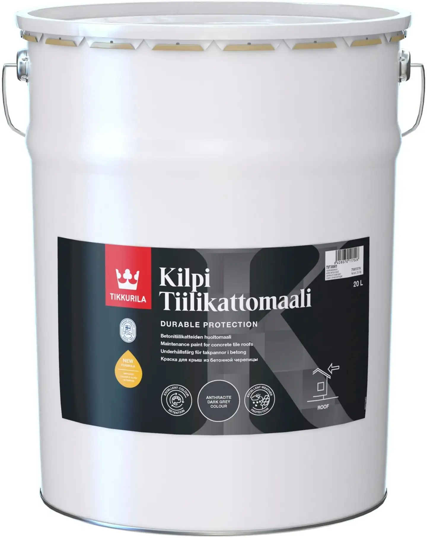 Tikkurila tiilikattomaali Kilpi 20 l tummanharmaa puolihimmeä