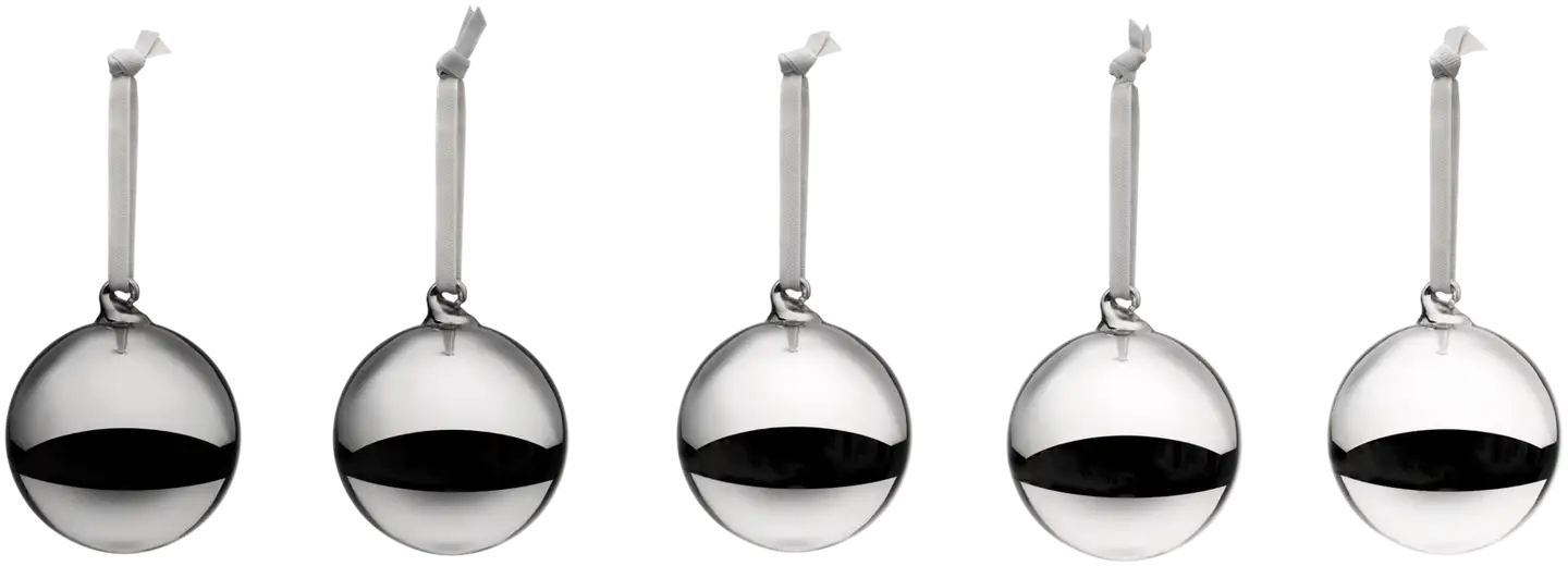 Iittala lasipallo 40 mm hopea 5 kpl - 1