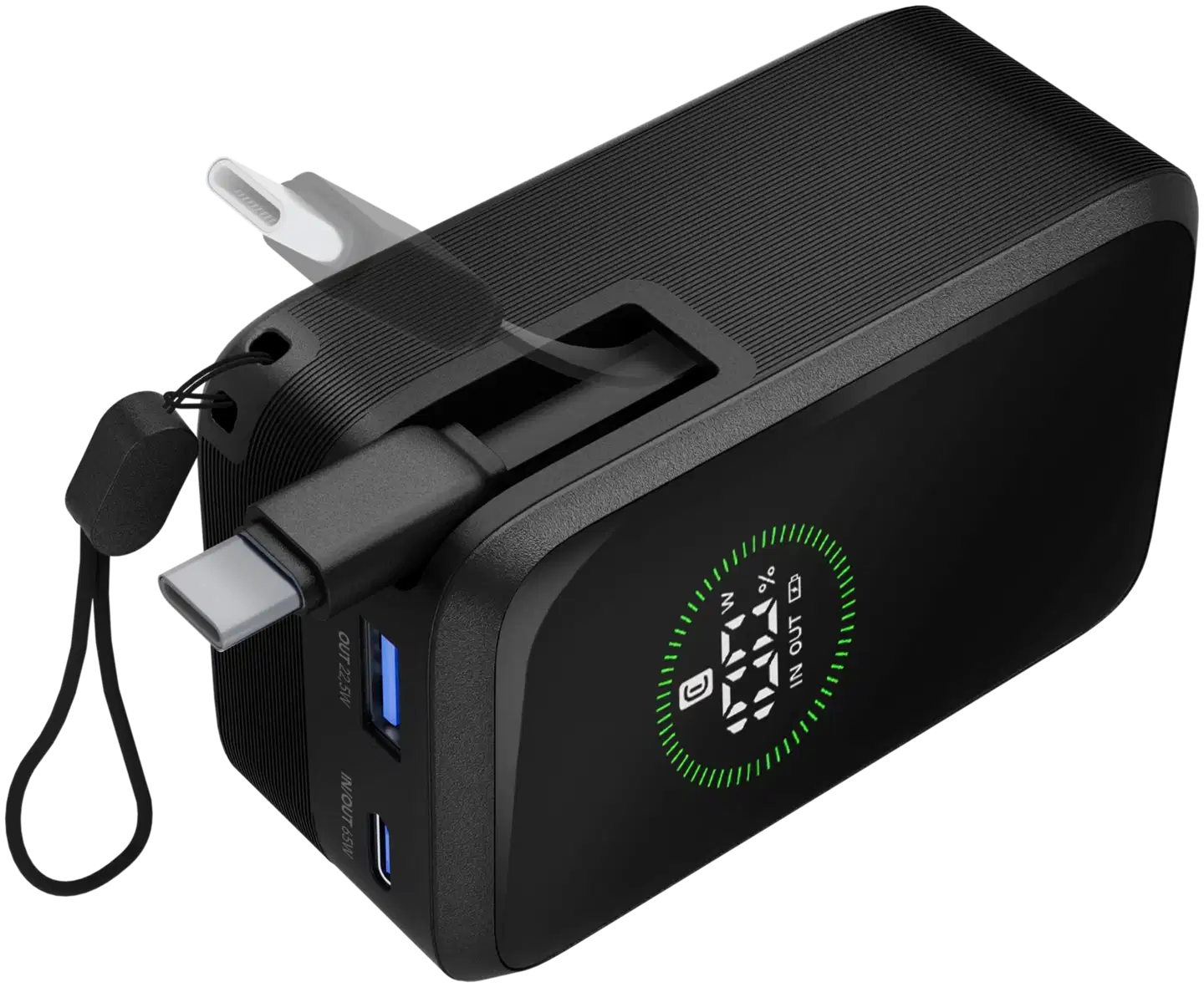 Cellularline Varavirtalähde 65W 20000Mah sisäänkelautuvalla kaapelilla - 2