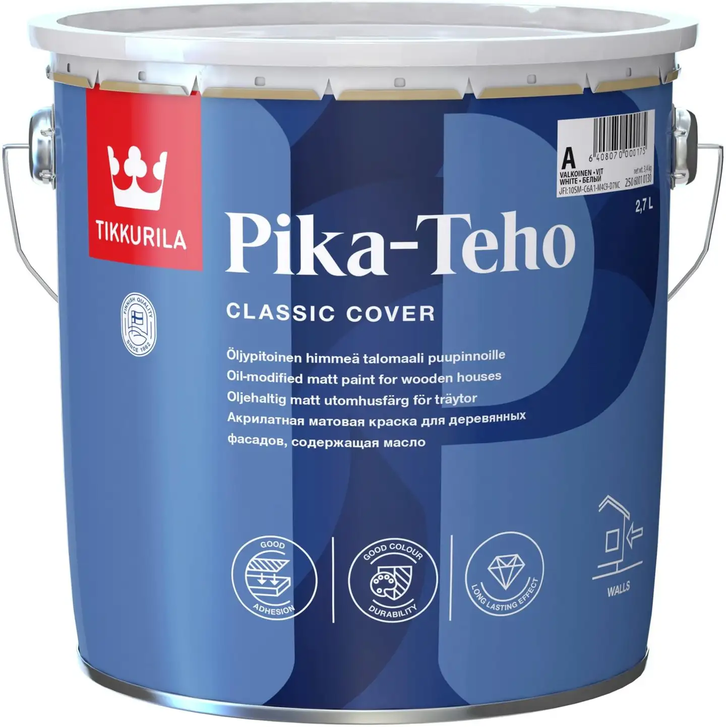 Tikkurila Pika-Teho talomaali 2,7l A valkoinen sävytettävissä