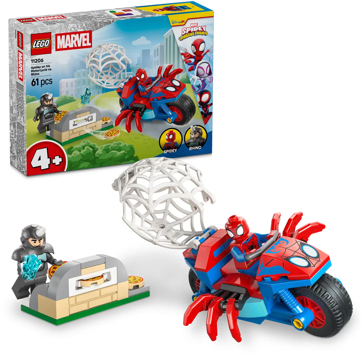 LEGO® Spidey 11206 Spidey jahtaa Rhinoa moottoripyörällään - 1