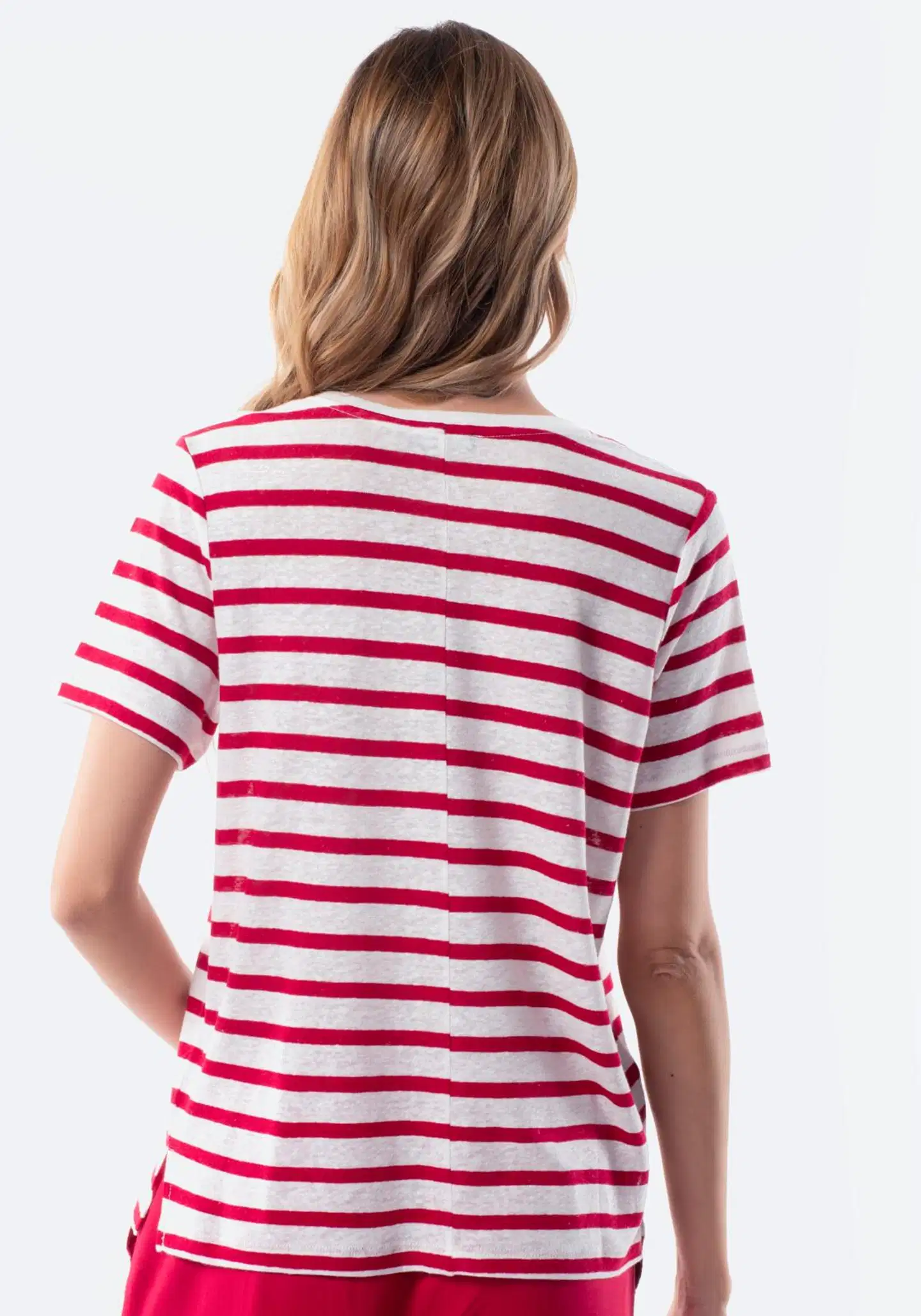 TEX naisten T-paita Pellava I282695 - RASPBERRY 435 - 2