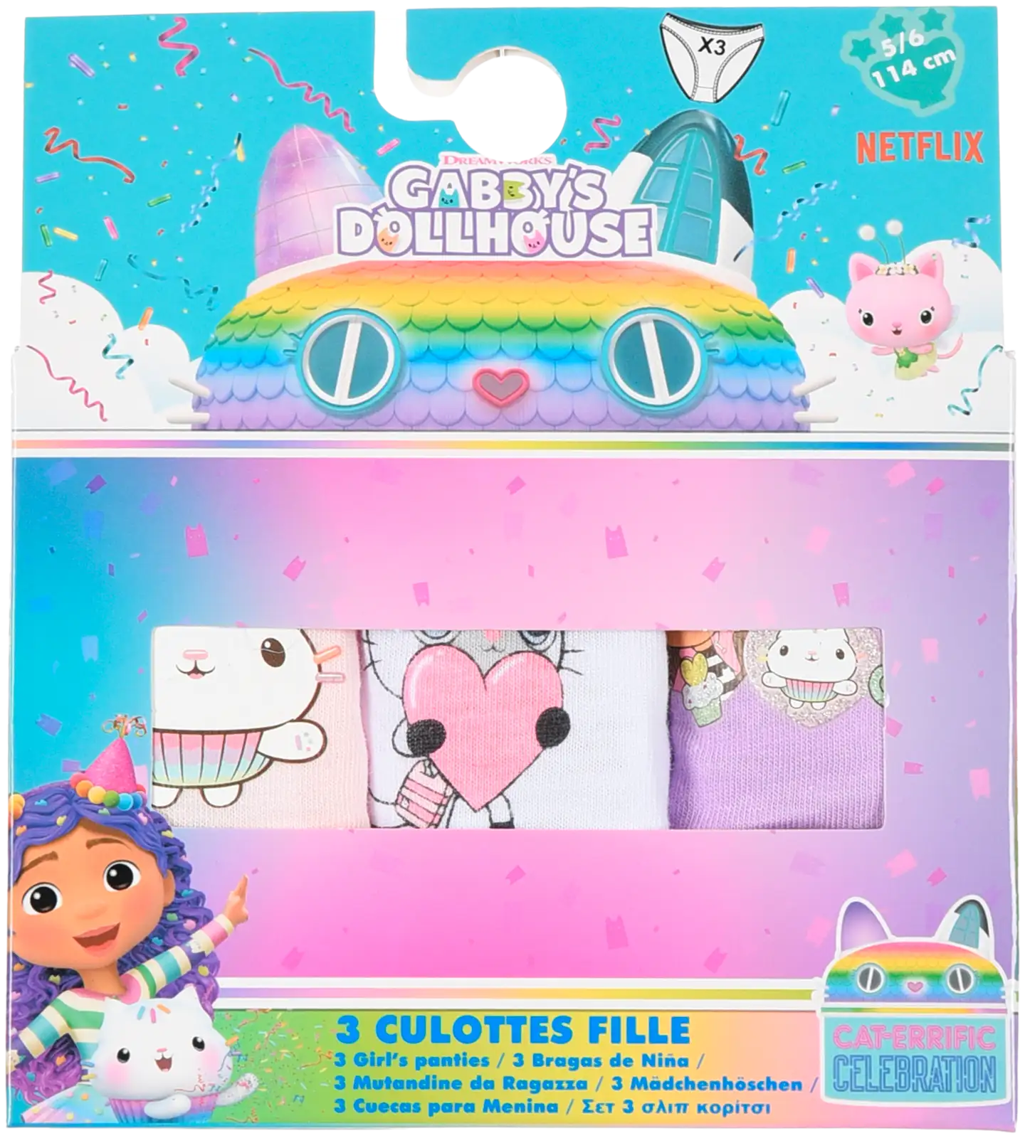 Gabby's Dollhouse lasten alushousut 3 kpl - box 3 - 1