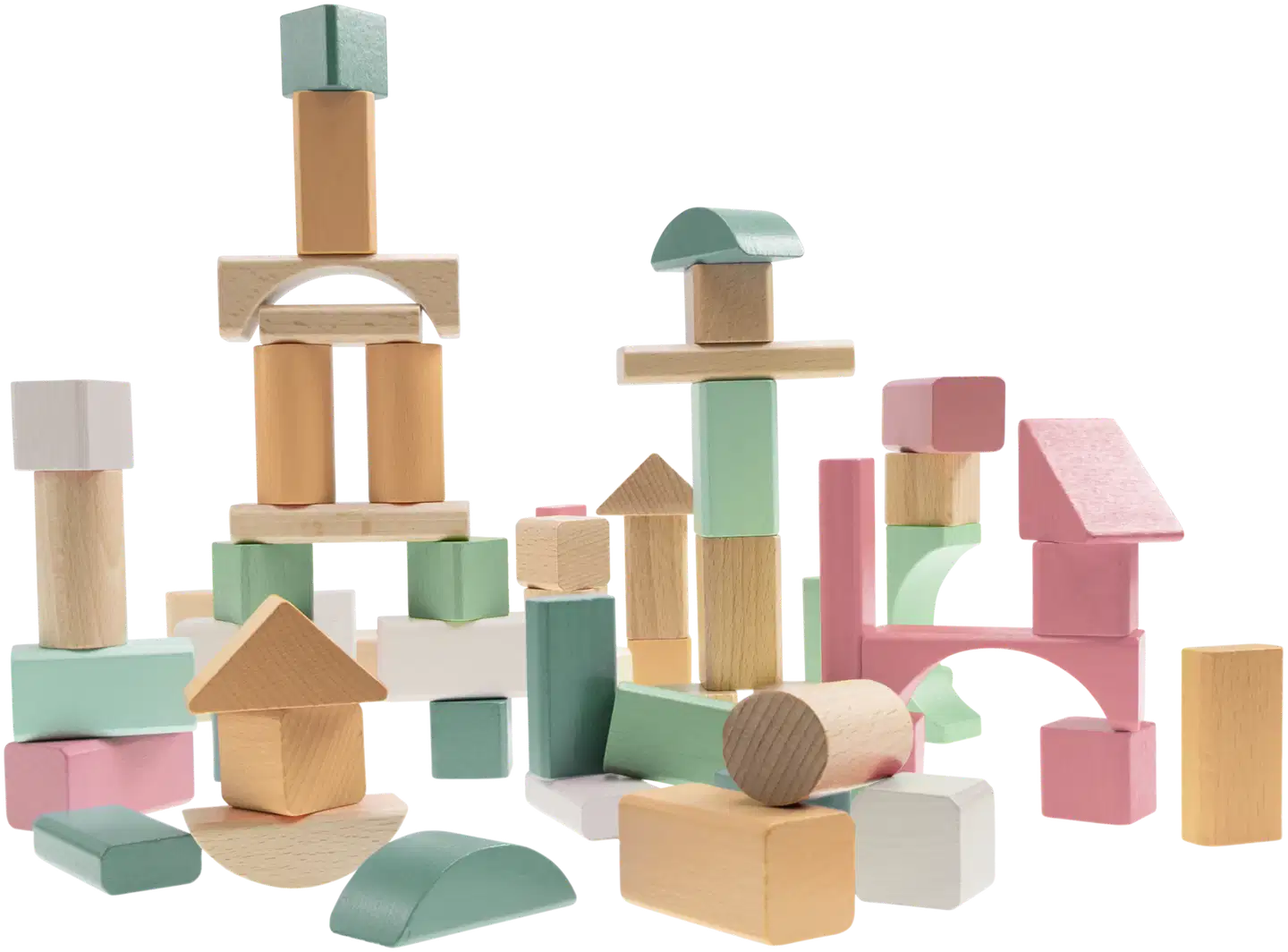 Heros Rakennussarja Soft Neutrals Puiset palikat 60 osaa - 2