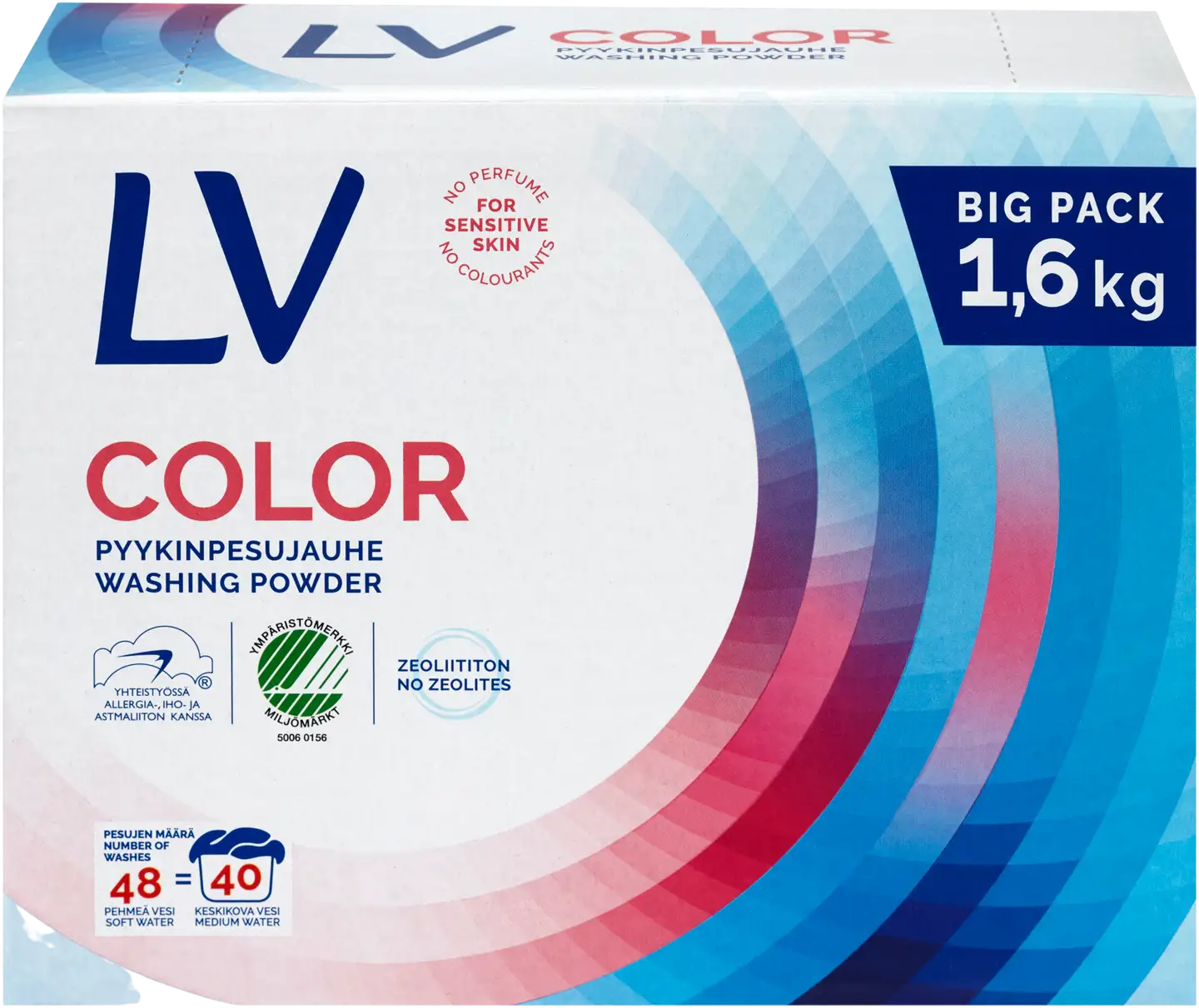 LV 1,6kg Color pyykinpesujauhetiiviste