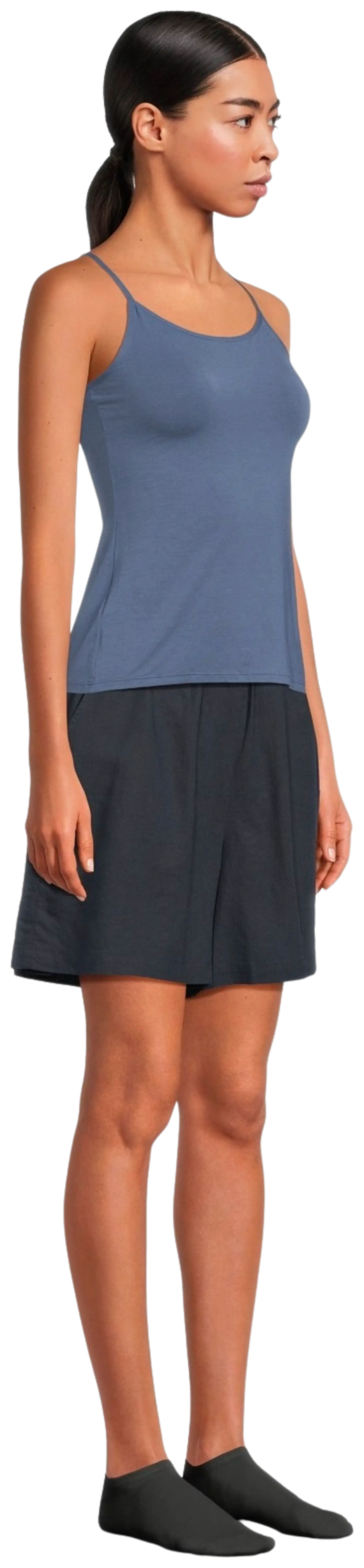 TEX naisten pellavasekoiteshortsit I282992 - BLACK 1 - 4