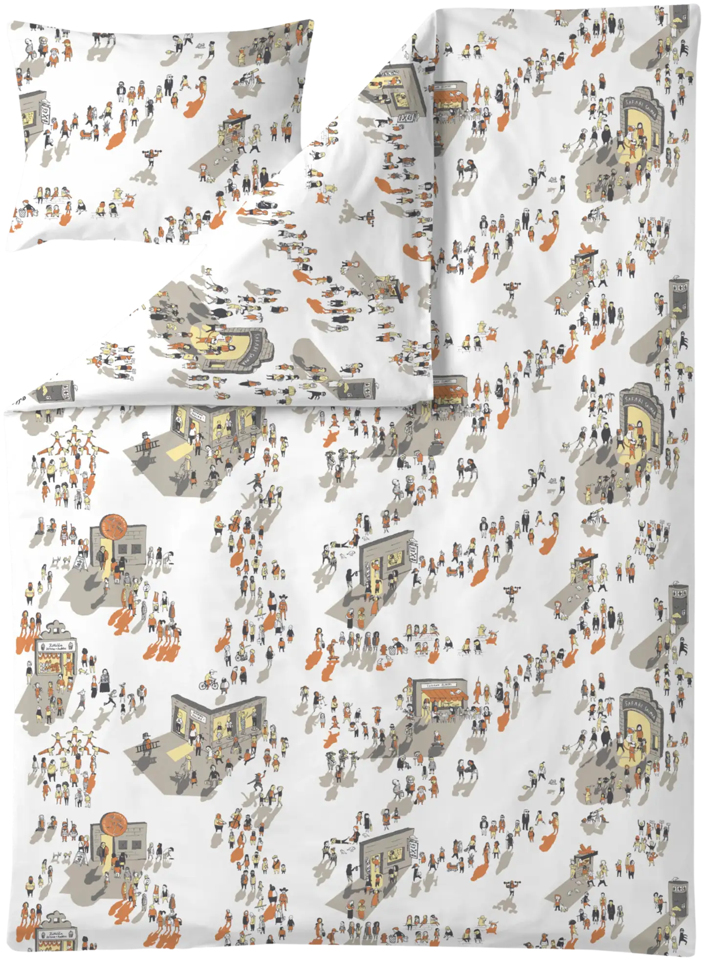 Finlayson pussilakanasetti Kylillä 150X210+50X60 beige-oranssi
