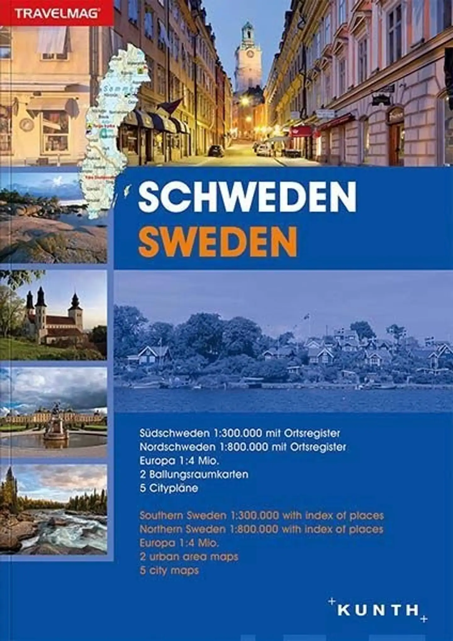 Schweden / Sweden / Ruotsi, 1.300 000, 1:800 000 tiekartasto  2017-2018 - Kunth tiekartasto