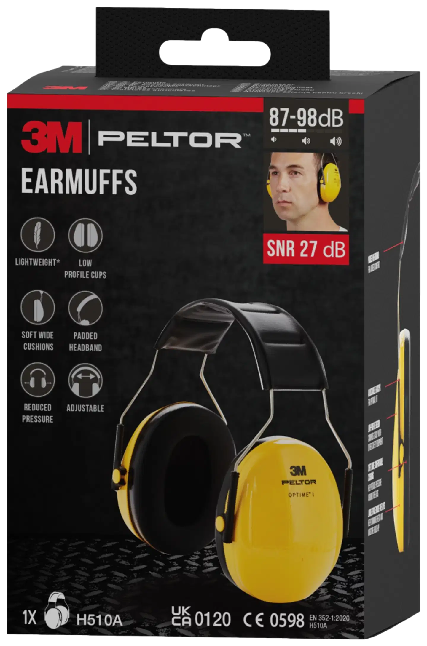 3M™ PELTOR™ Optime™ I Kuulonsuojain H510A, SNR-arvo 27 dB, keltainen - 6