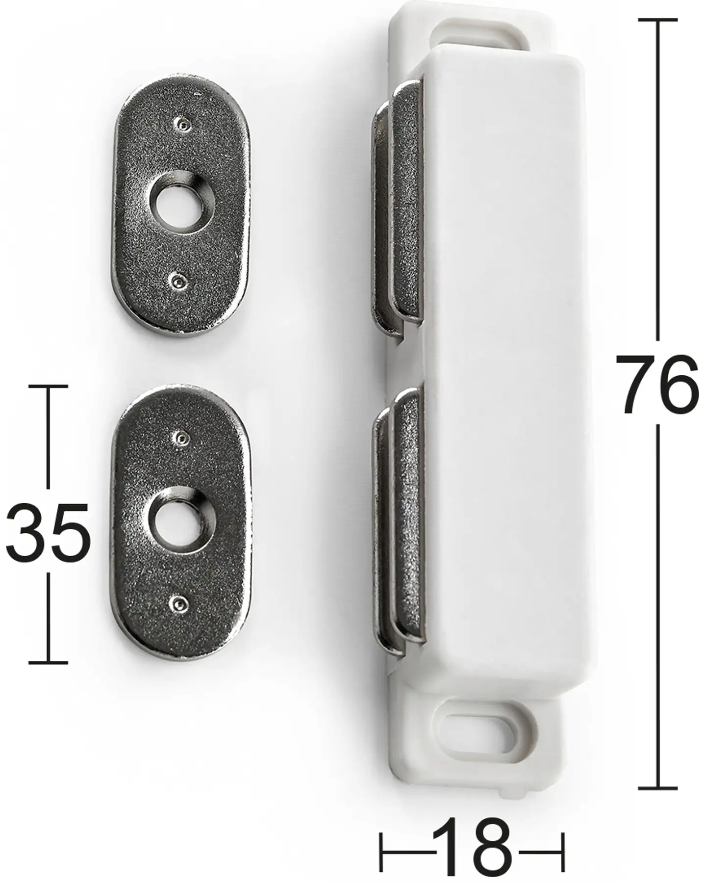 Habo magneettisalpa 2028 2x4kg muovi valkoinen - 1