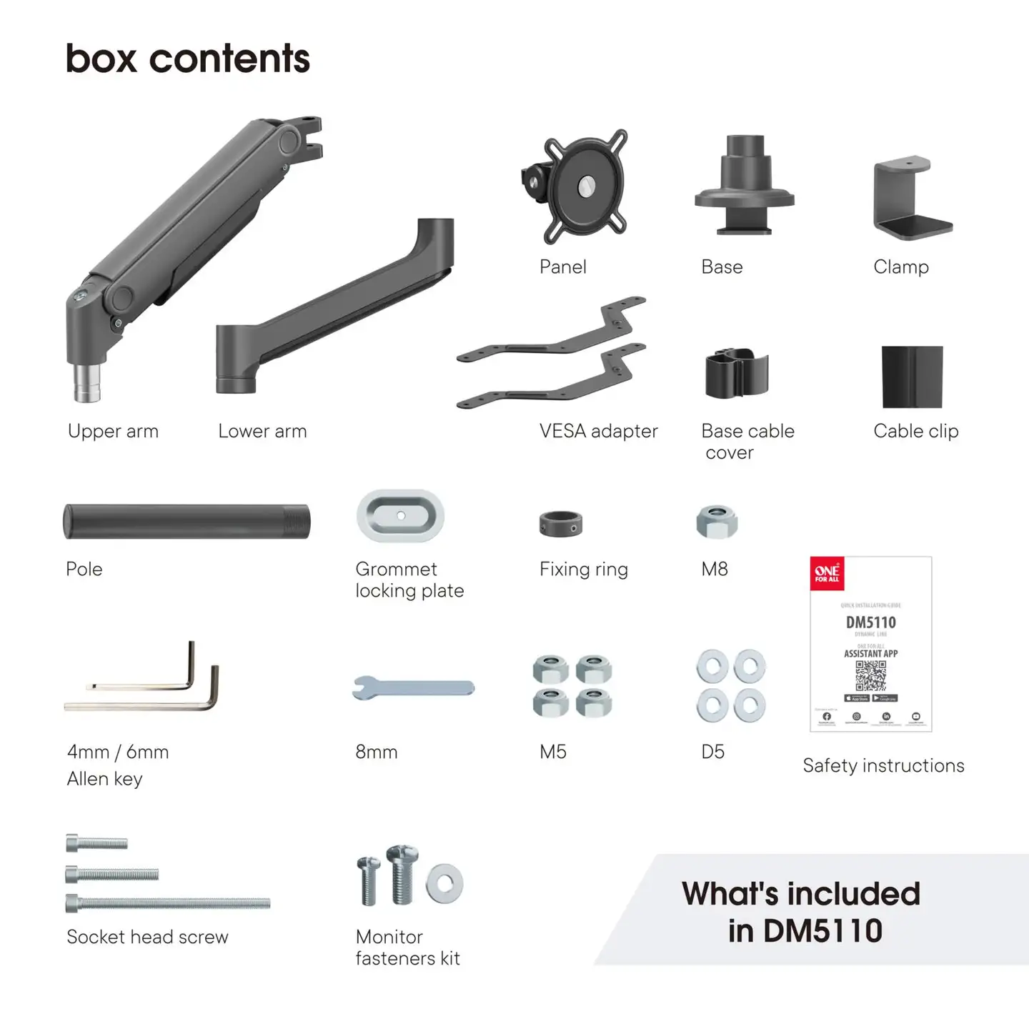 One For All DM5110 Heavy Duty Monitorivarsi, musta - 7