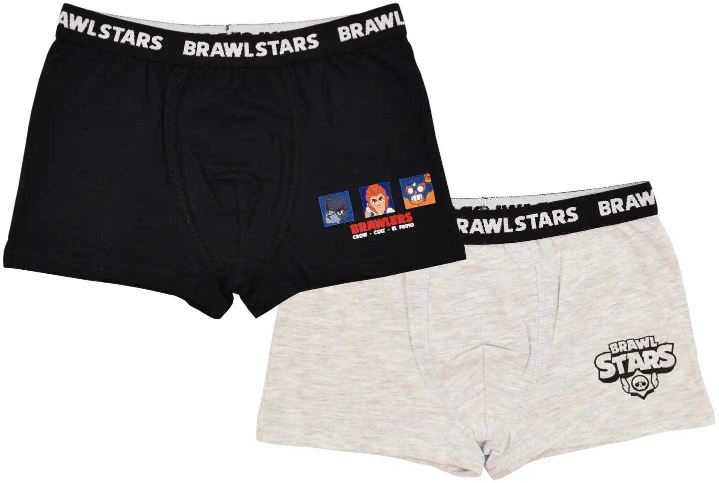 Brawl Stars lasten bokserit 2-pack - Musta/harmaa