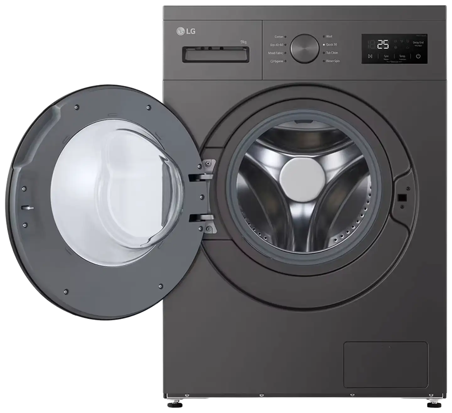 LG pesutorni F4A1009NDK pyykinpesukone + RHA1008NDK kuivausrumpu, tumma harmaa - 2