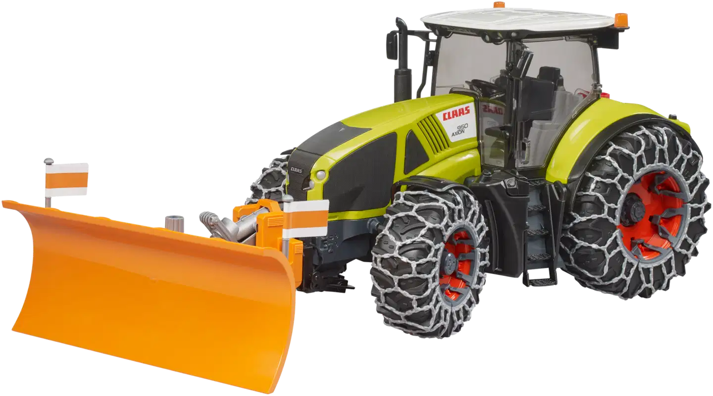 Bruder lelu Claas Axion 950 traktori lumiketjuilla ja auralla - 1