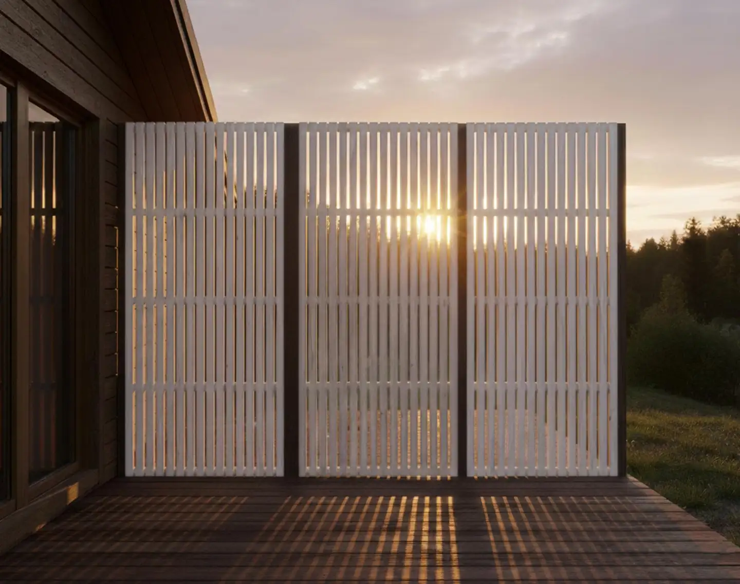 Näkösuoja ritilä, valkoinen 179x80x2cm - 4