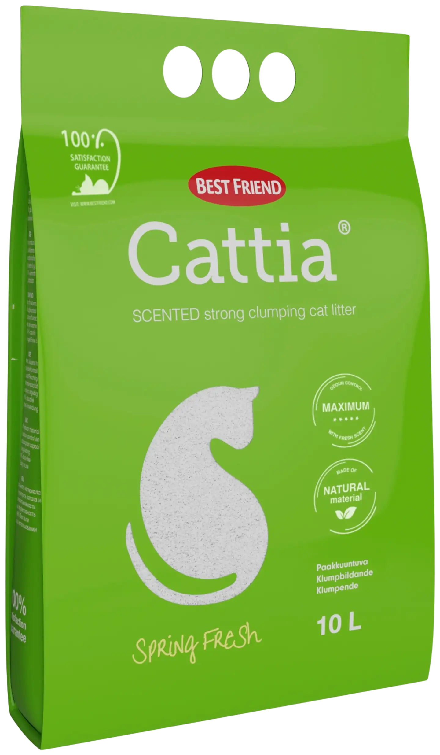 Best Friend Cattia Spring Fresh paakkuuntuva valkoinen kissanhiekka 10l