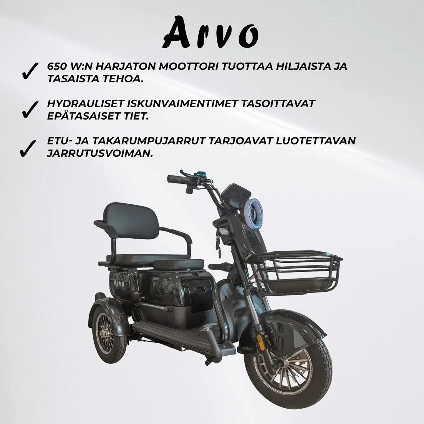 Arvo senioriskootteri p250 musta - 3