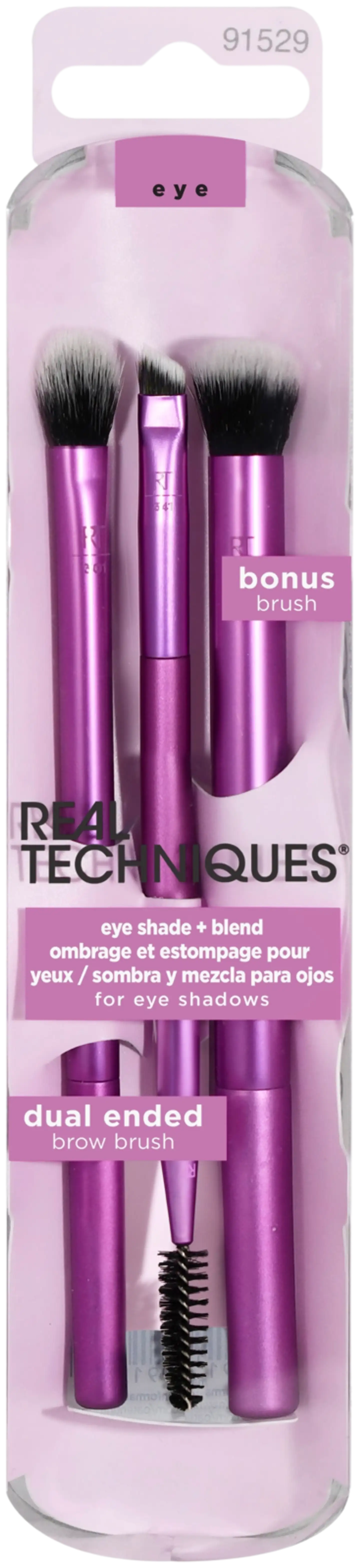 Real Techniques Eye Shade + Blend - luomivärisivellintrio - 1