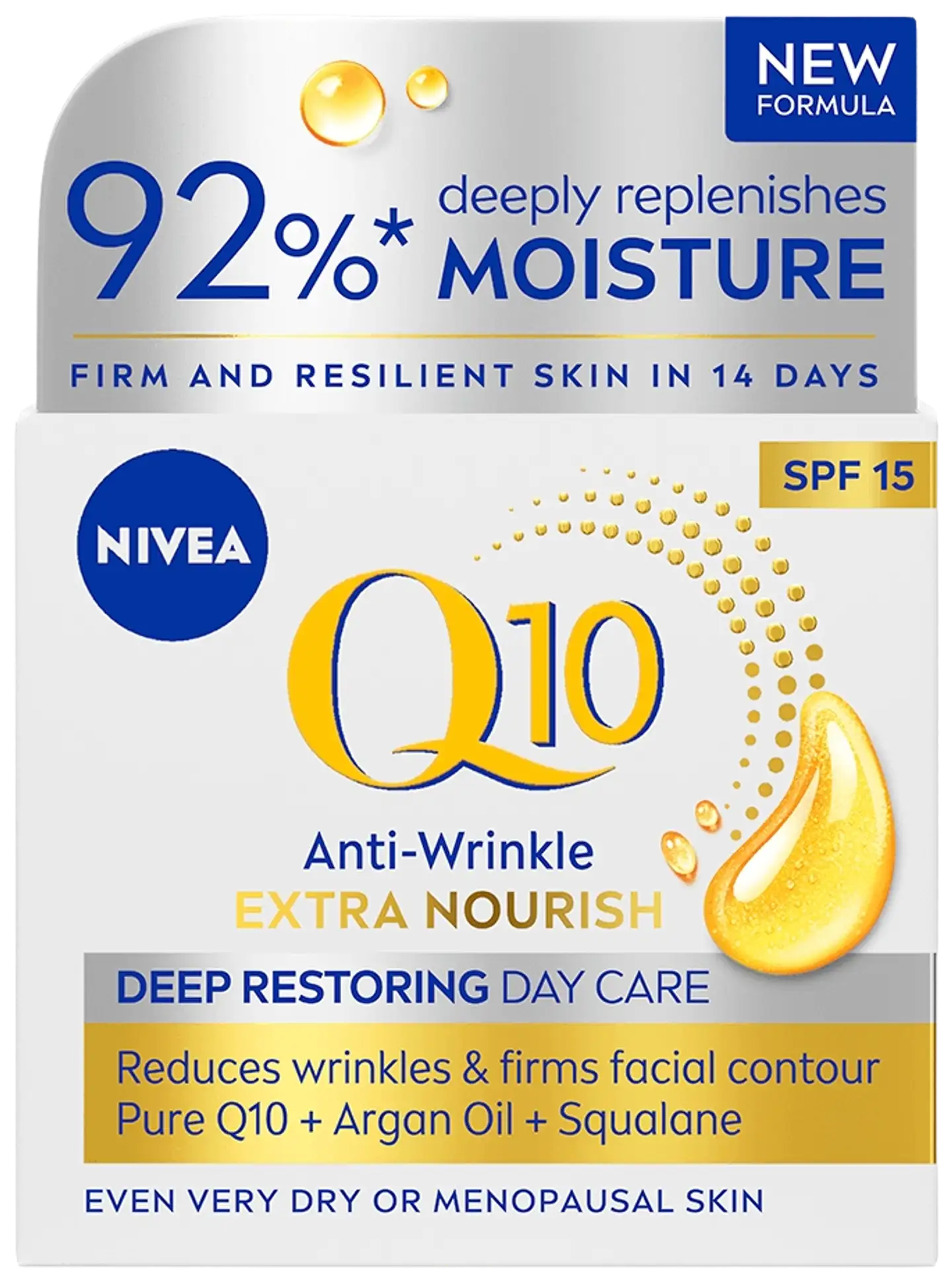 NIVEA 50ml Q10 Anti-Wrinkle Extra Nourish Deep Restoring Day Cream SK15 -päivävoide