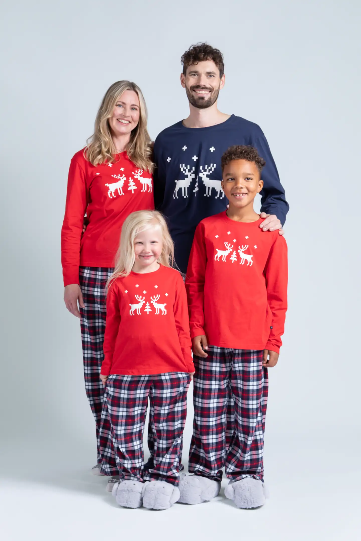 House naisten joulupyjama 212H382520 - red check - 4