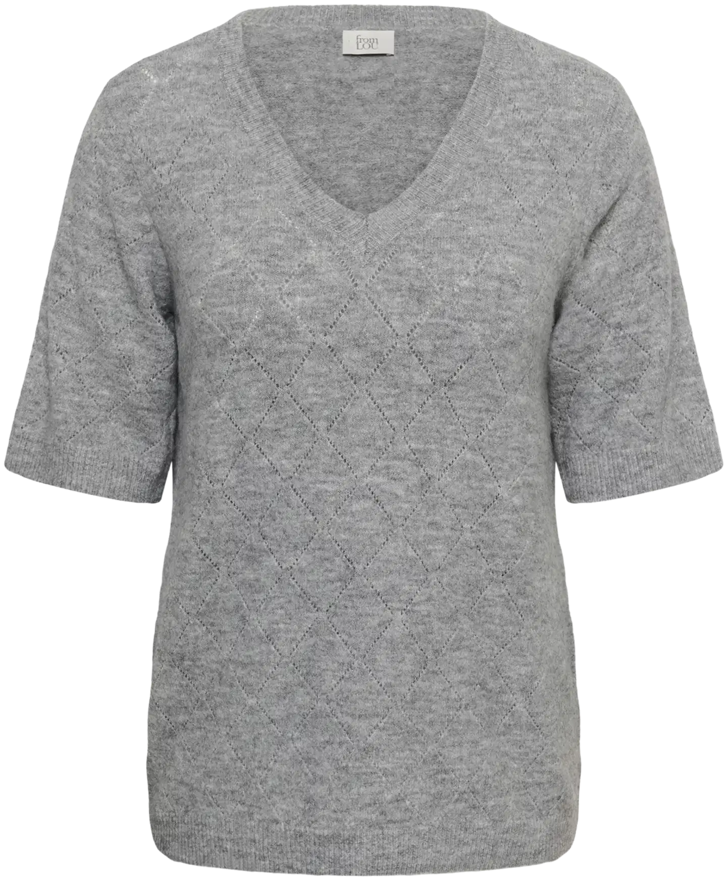 From Lou naisten pluskoon neulepusero Flanna - Grey Melange - 1