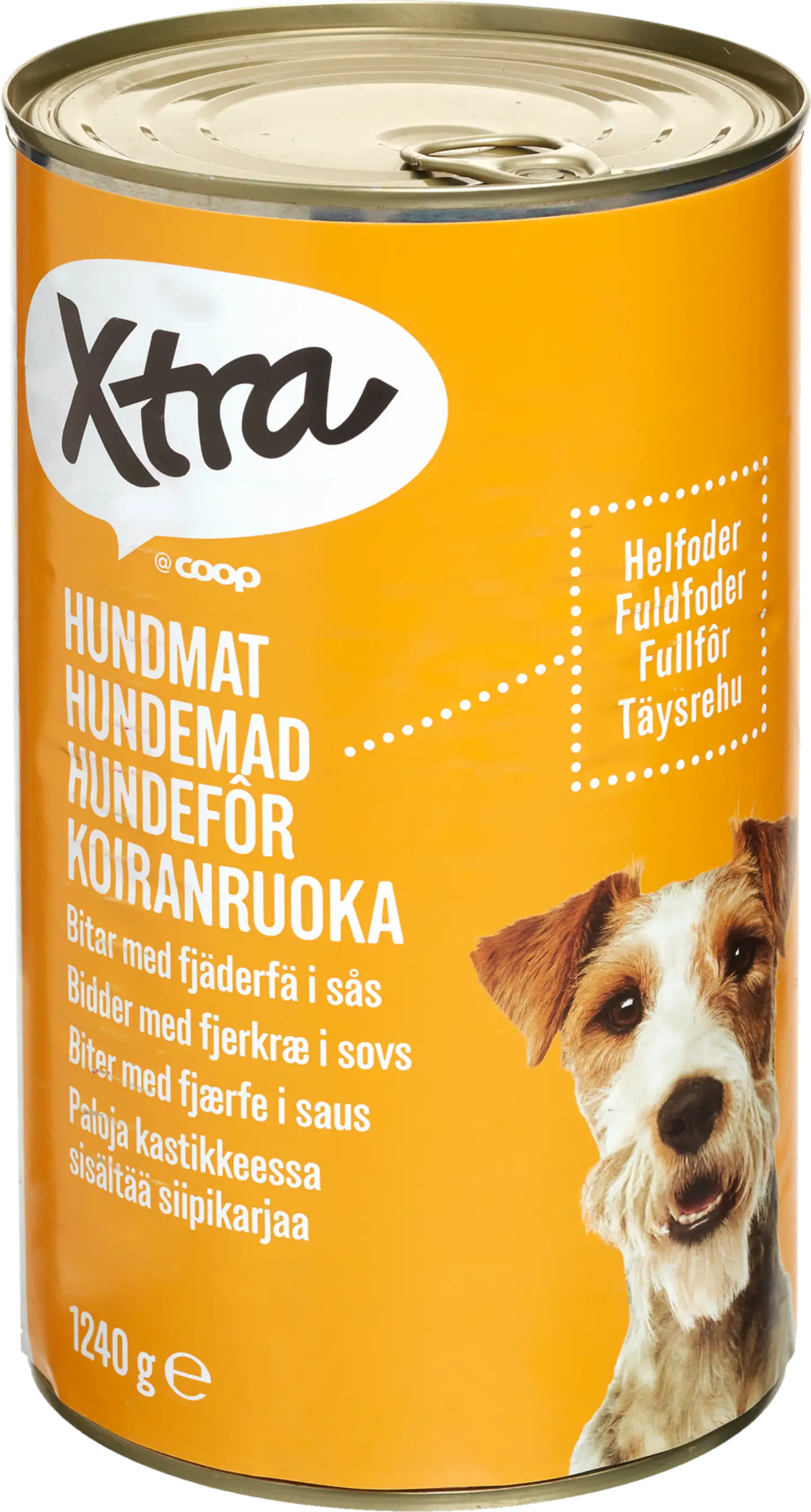 Xtra koiranruoka paloja kastikkeessa, sisältää siipikarjaa 1240 g