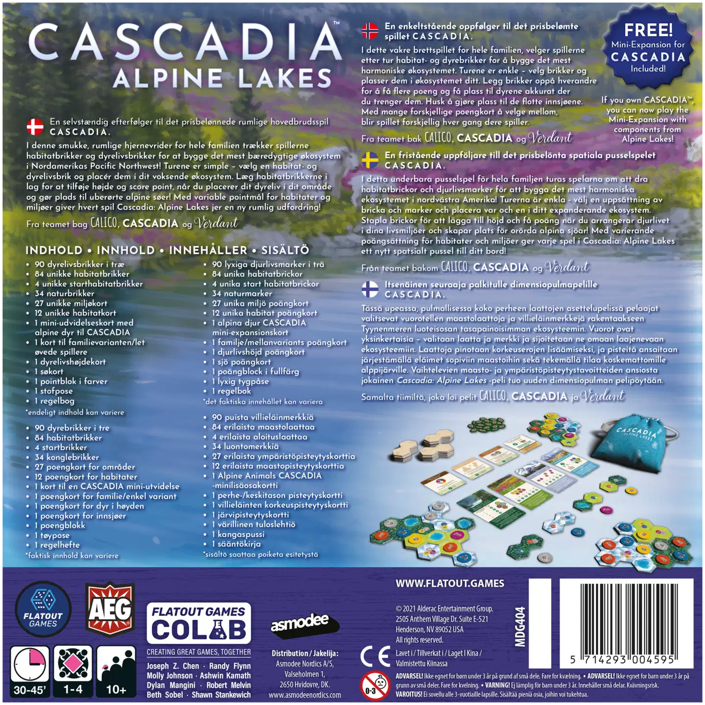 Cascadia Alpine Lakes Nordic -lautapeli - 4