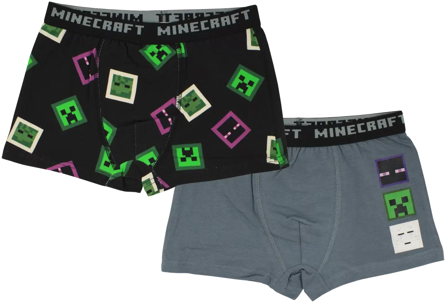 Minecraft lasten boxerit 2-pack MNCT-0087 - musta/t.harmaa