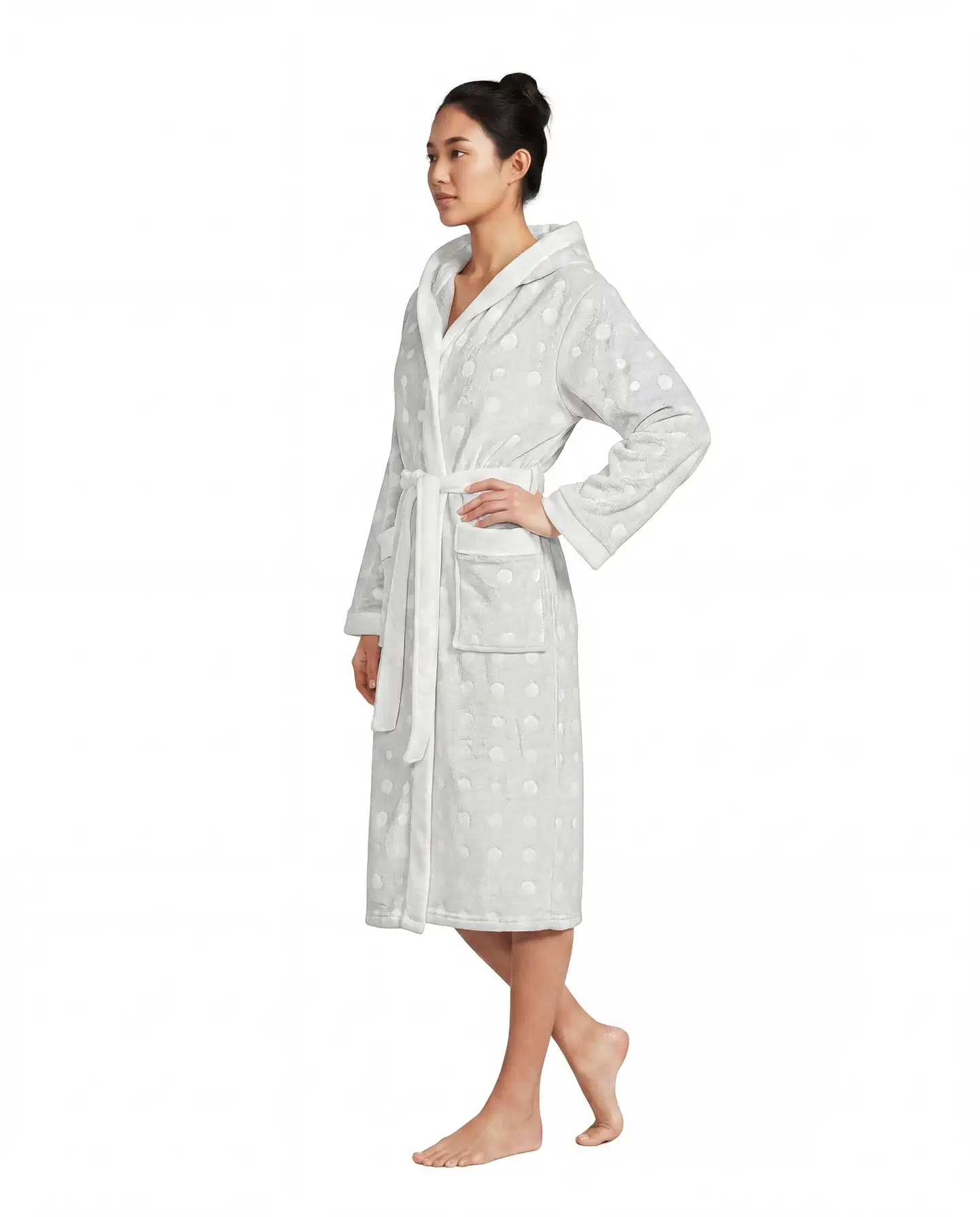 Actuelle naisten aamutakki 212A382630 - Grey/white - 3