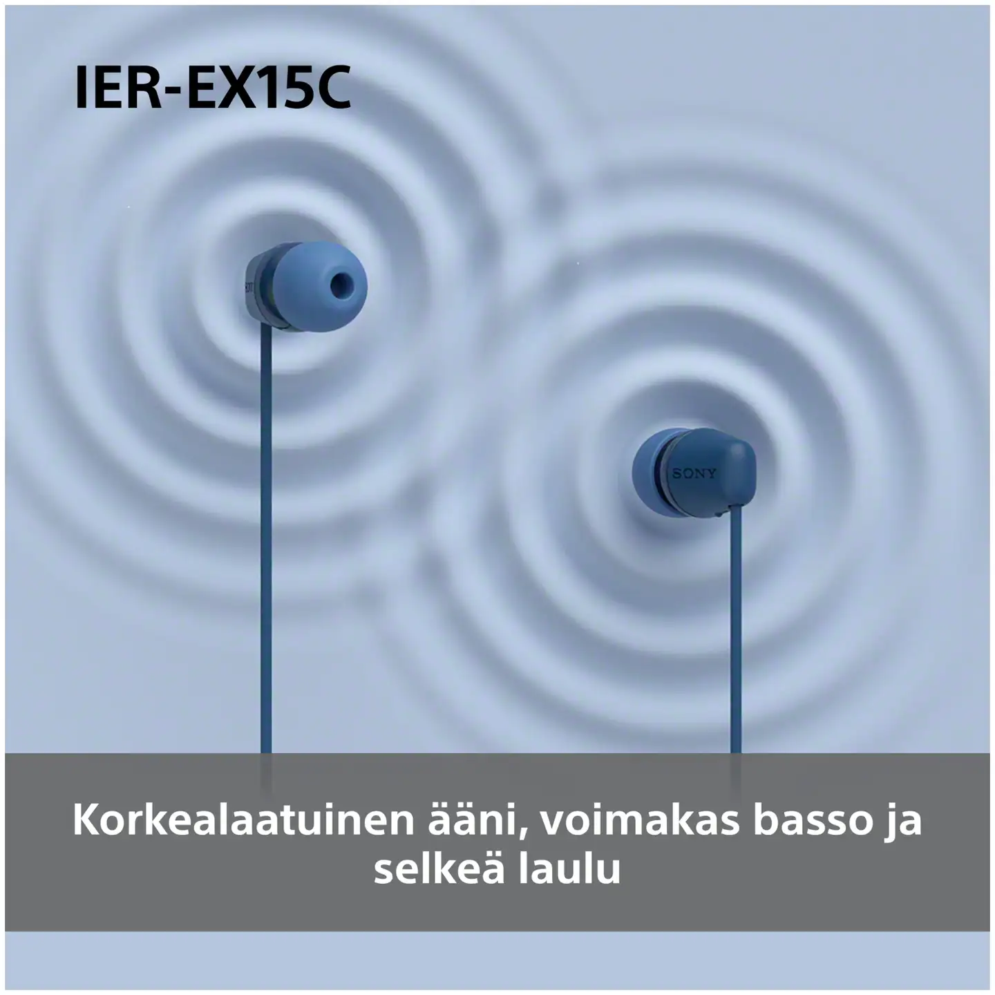 Sony langalliset nappikuulokkeet USB-C liitännällä IER‑EX15CL sininen - 5