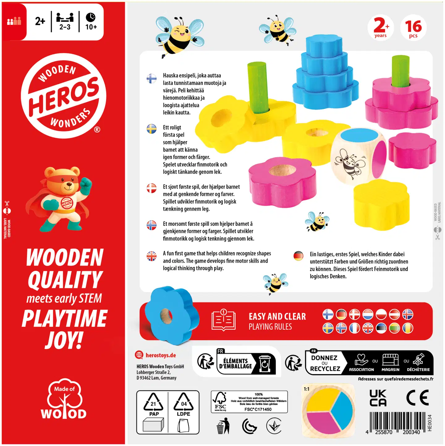 Heros peli My First Game Busy Bee Stacking Garden - 4