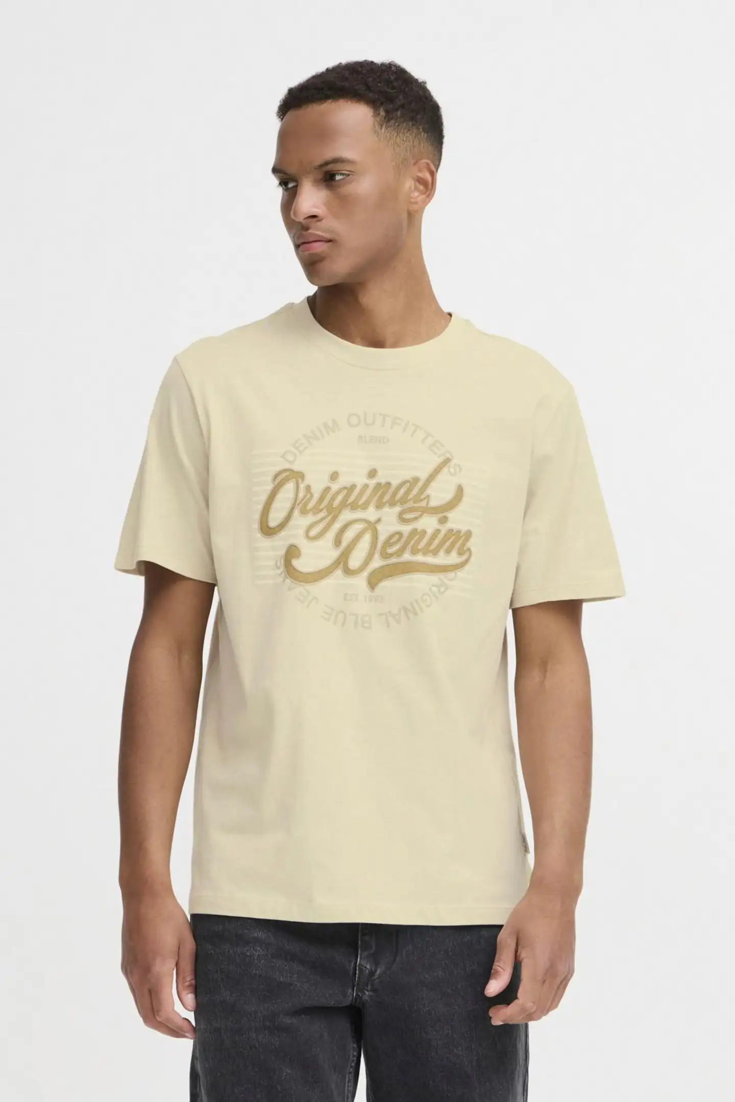 Blend miesten logo t-paita Bhian - OYSTER GRAY - 3