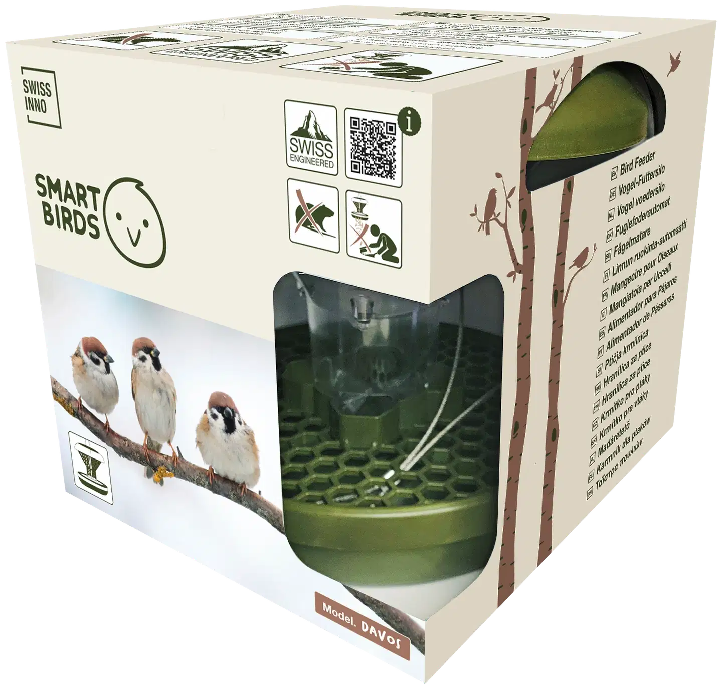 Swissinno Lintujen ruokinta-astia DAVOS SMART BIRDS tummanvihreä - 3