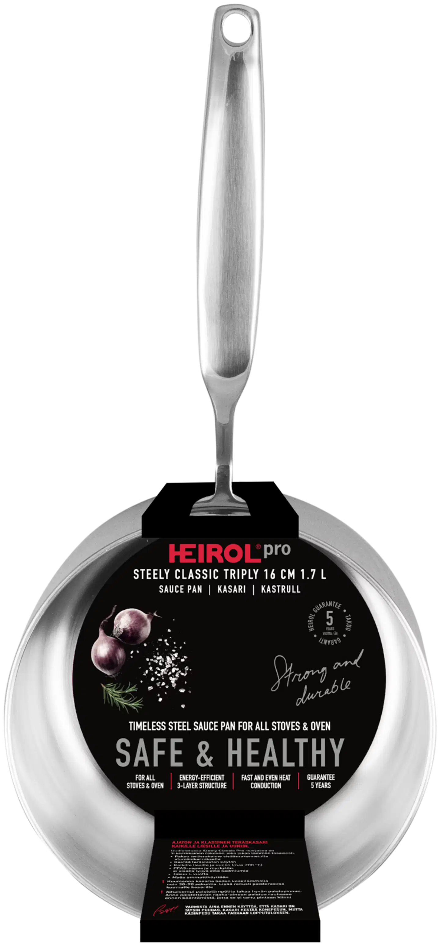 Heirol Kasari 16 cm 1,7 L Steely Classic Triply - 3