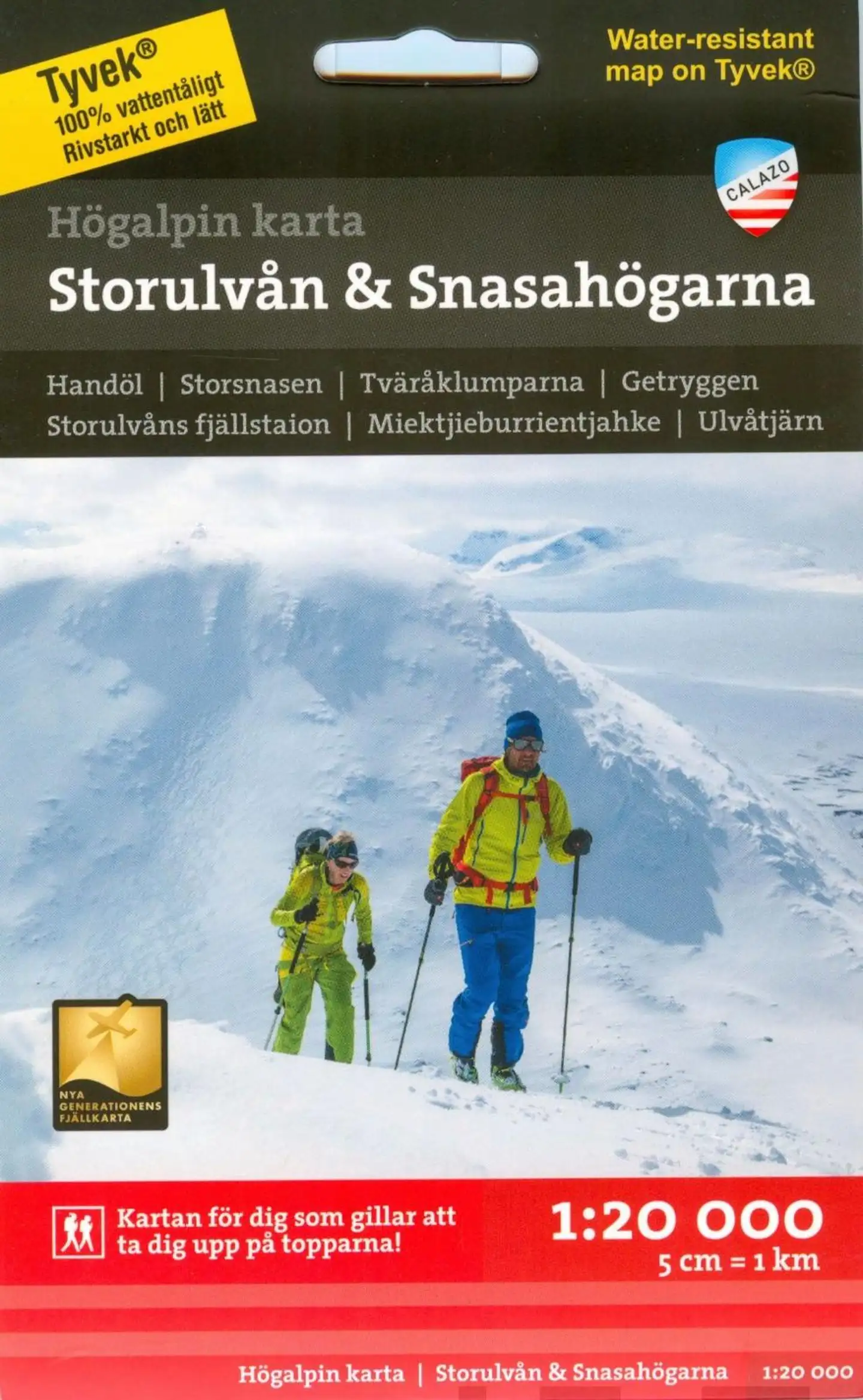 Storulvån Snasahögarna -vuoristokartta