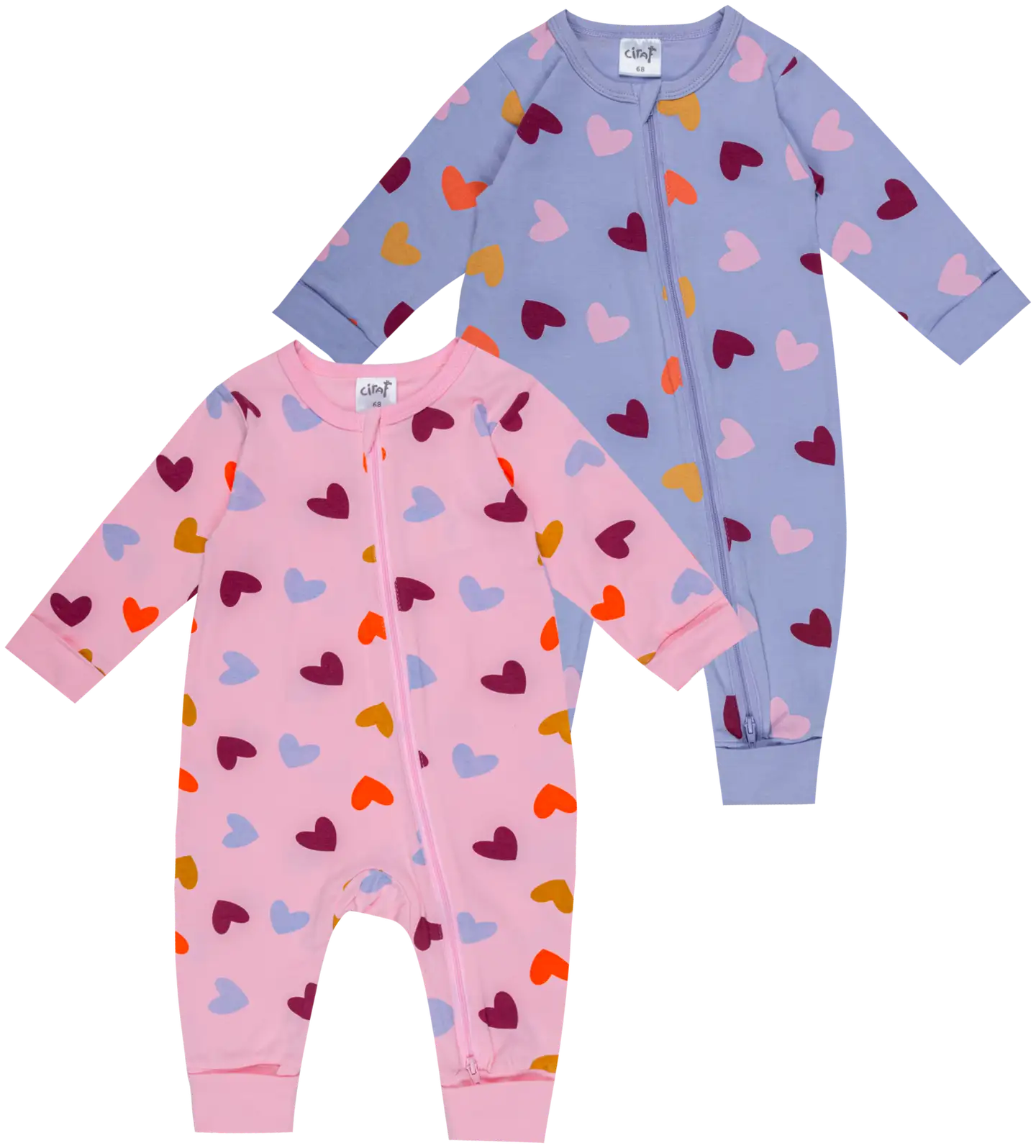Ciraf vauvojen pyjama Sydän & Sydän 2-pack - pink hearts - 1