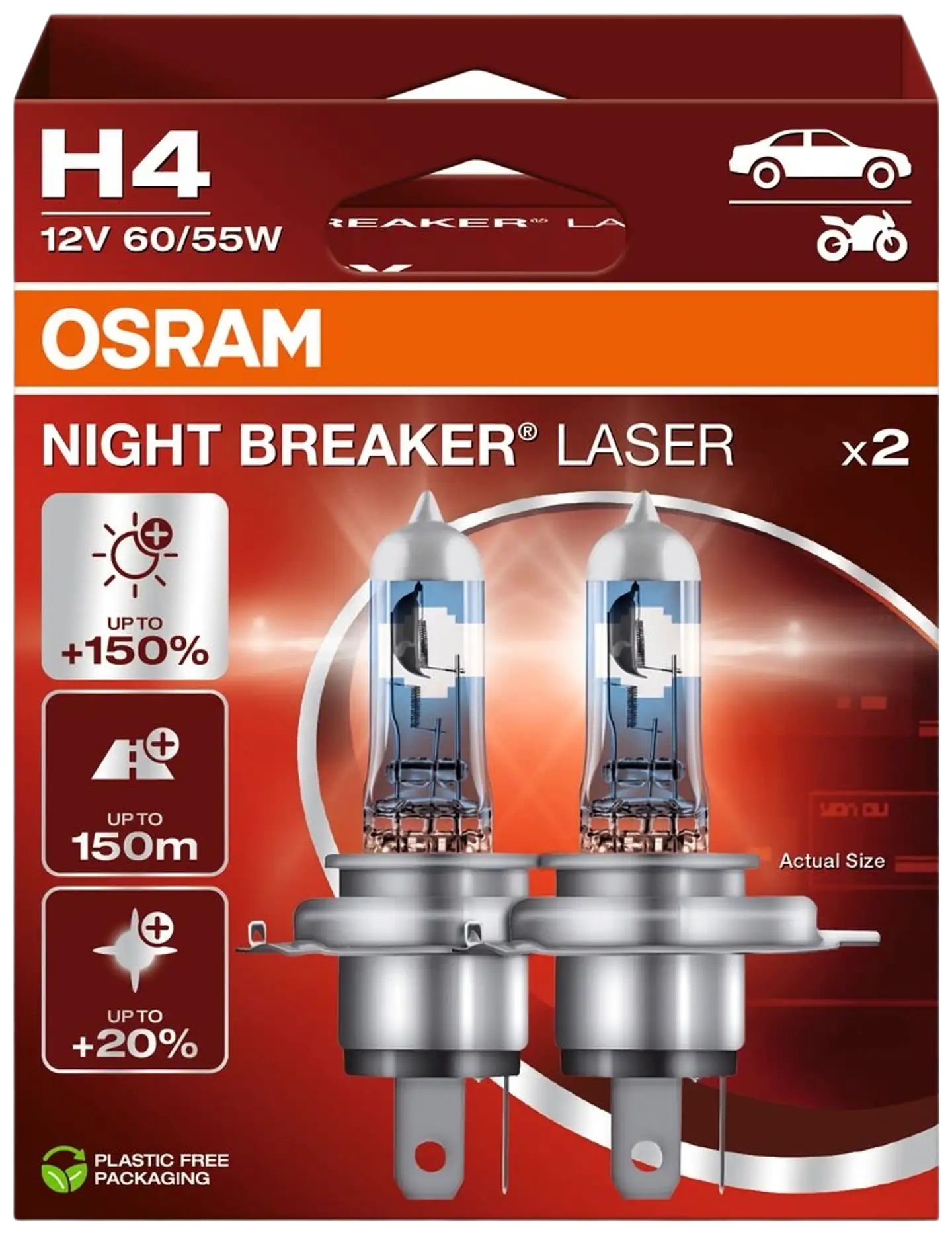 Osram Night Breaker Laser H4 12V 60/55W polttimopari