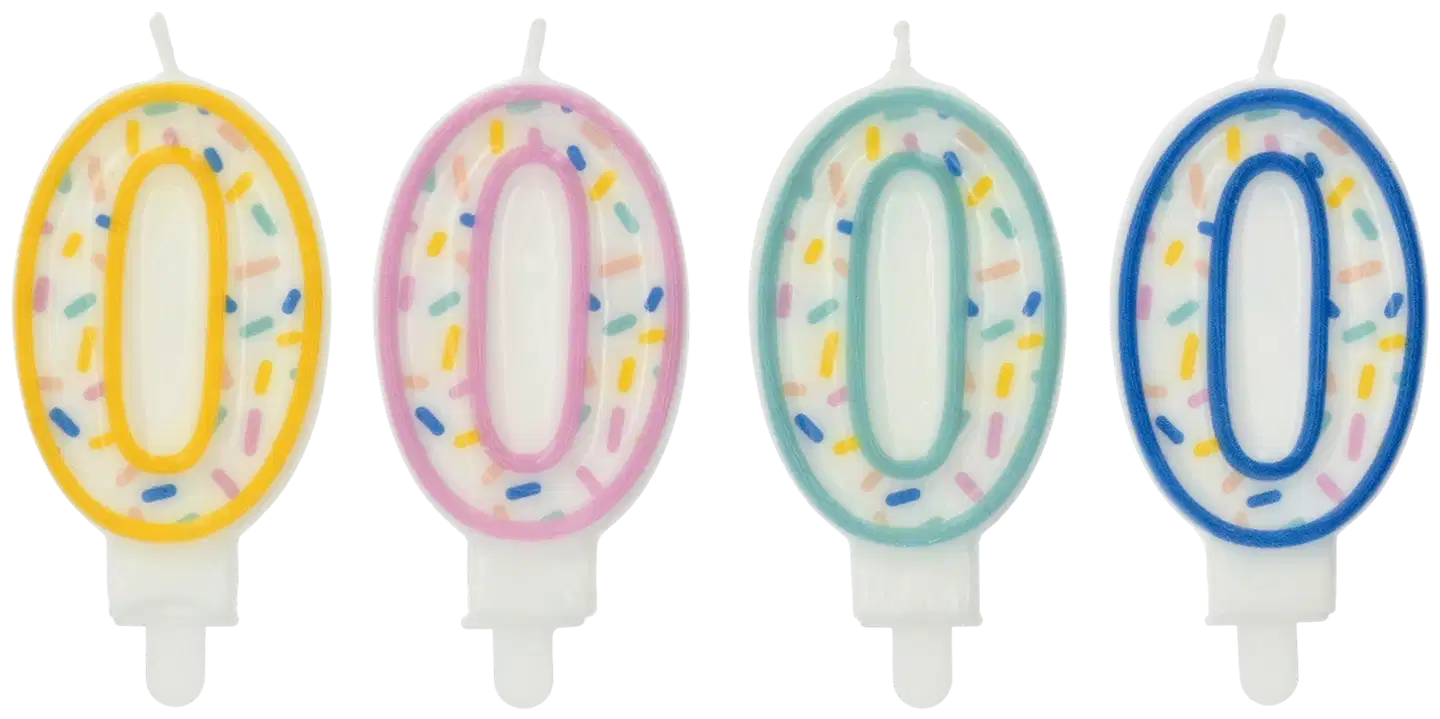 Numerokynttilä 0 pilkullinen