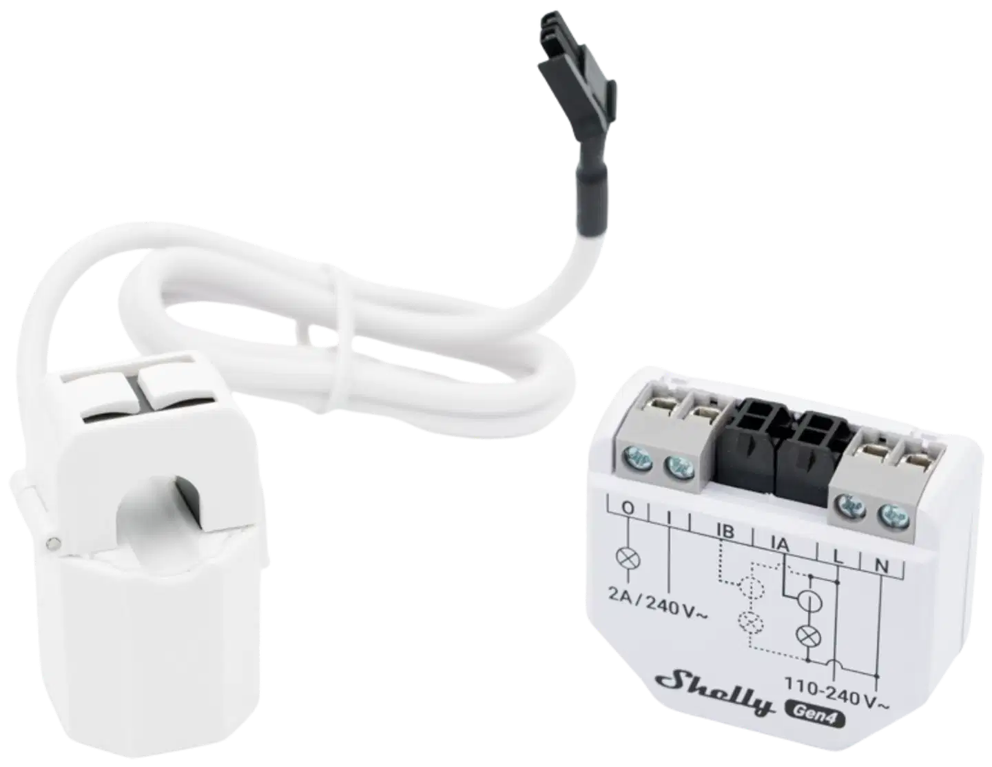 Shelly EM Gen4 - WiFi- ja Zigbee 1-vaiheinen energiamittari, 50 A - 2