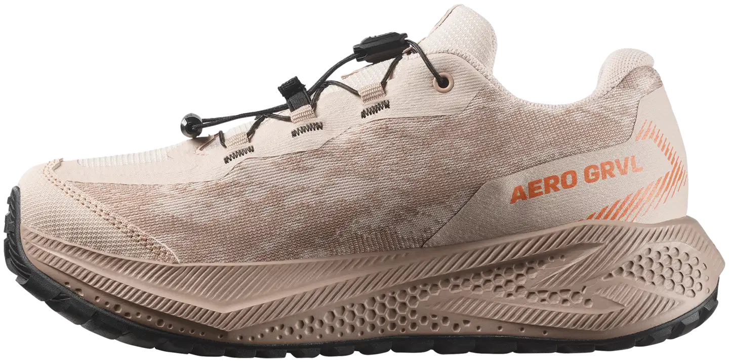 Salomon Aero gravel waterproof junior, vedenpitävä juoksukenkä - Tapioca/White Pepper/Nectarine - 2