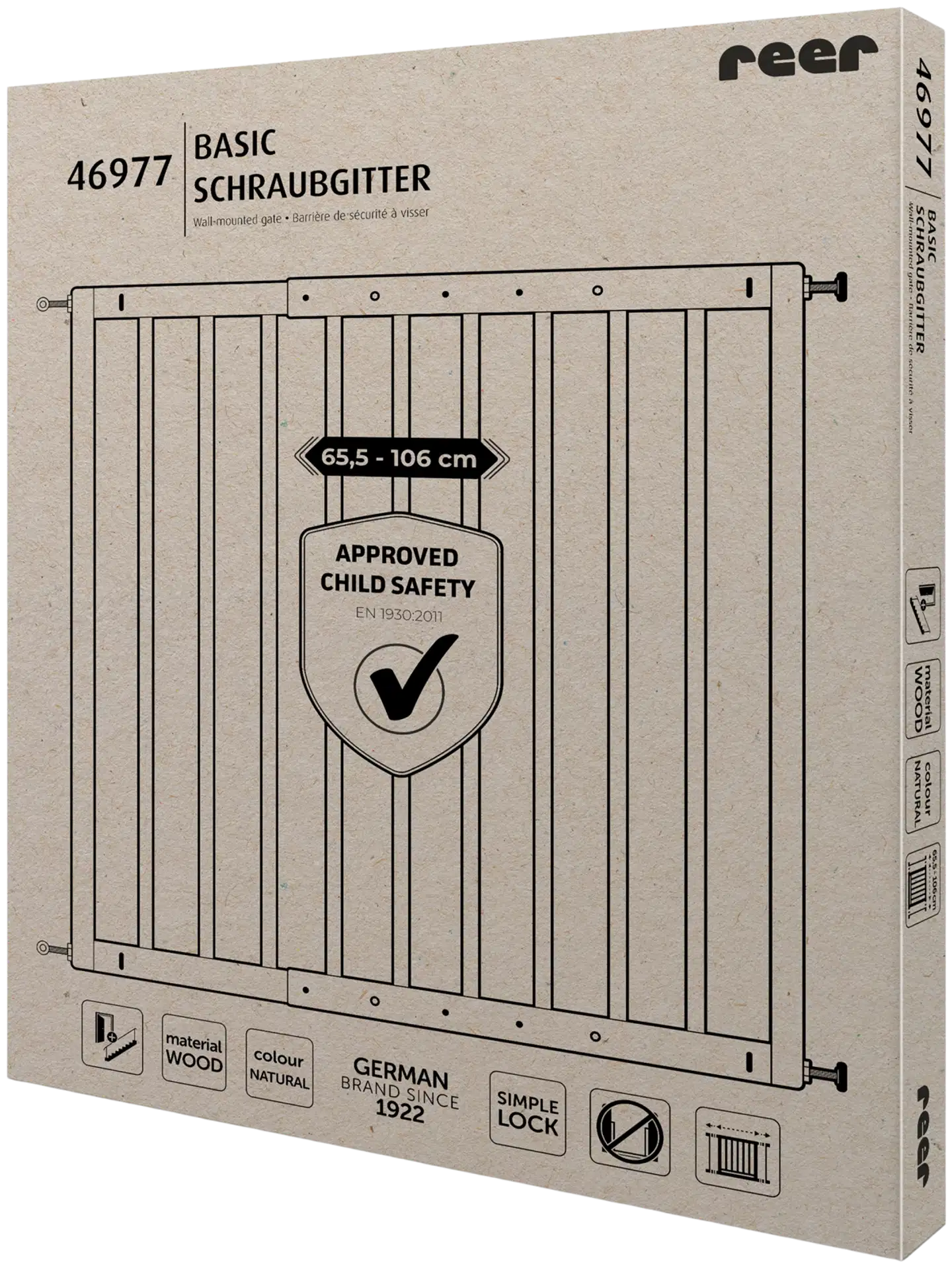 Reer turvaportti esteetön, puinen 65,5–106 cm - 3