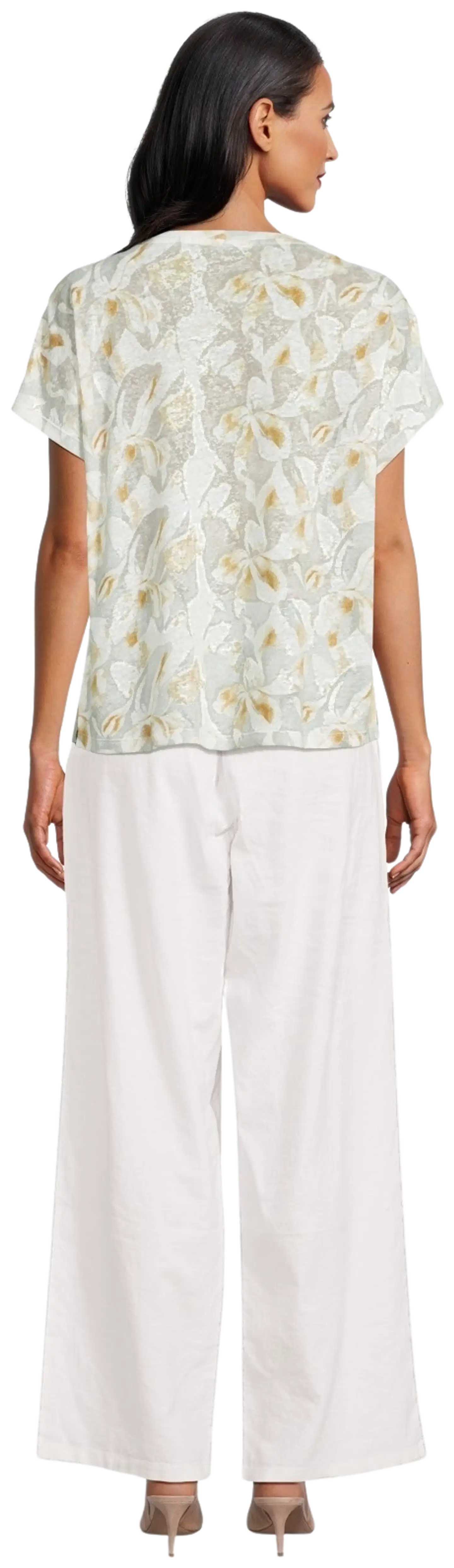 London Fog naisten pellavasekoitehousut 222L261710 - Cloud dancer - 3