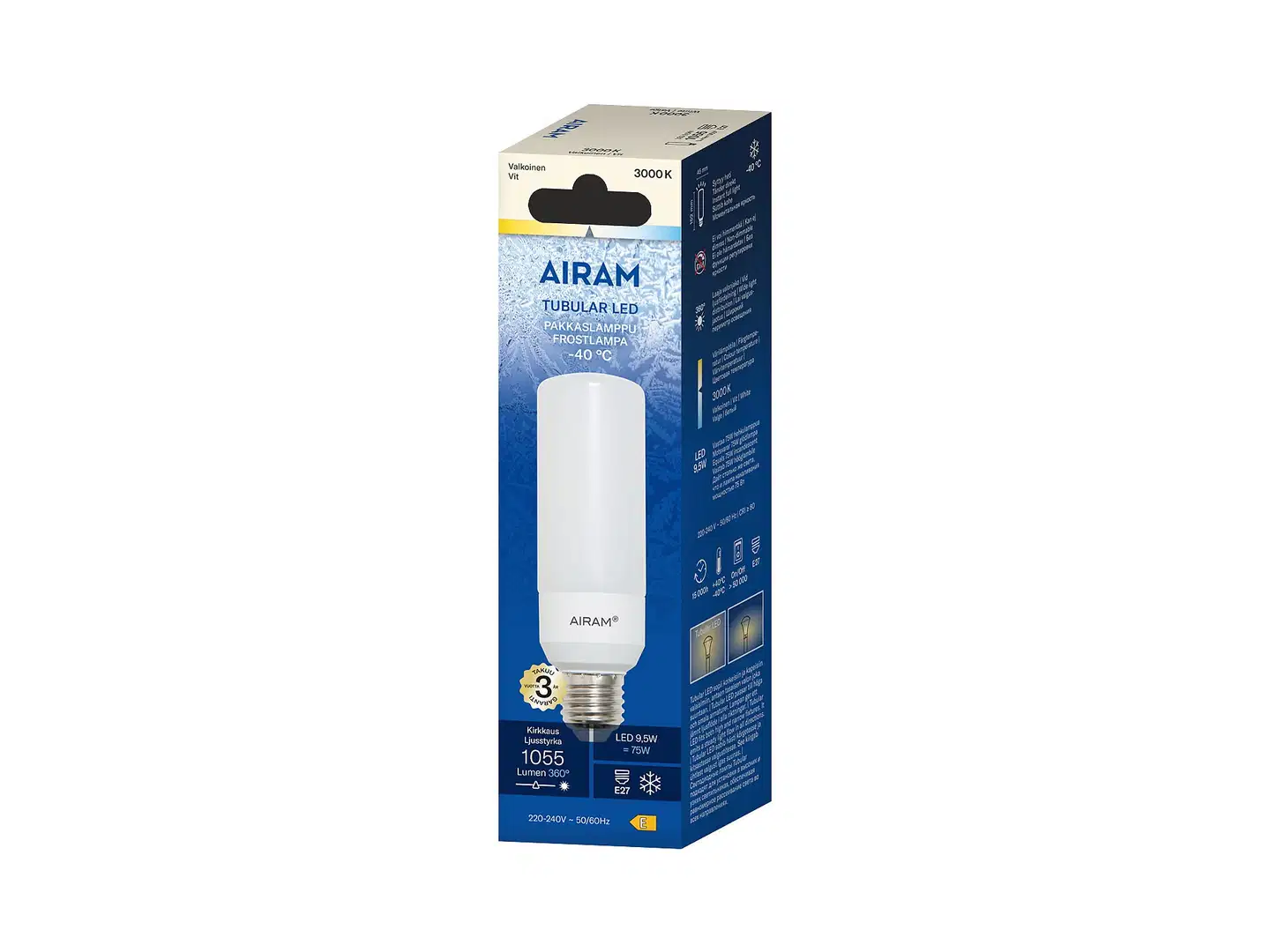 Airam LED TUB45 830 1055lm E27 FROST OP - 3