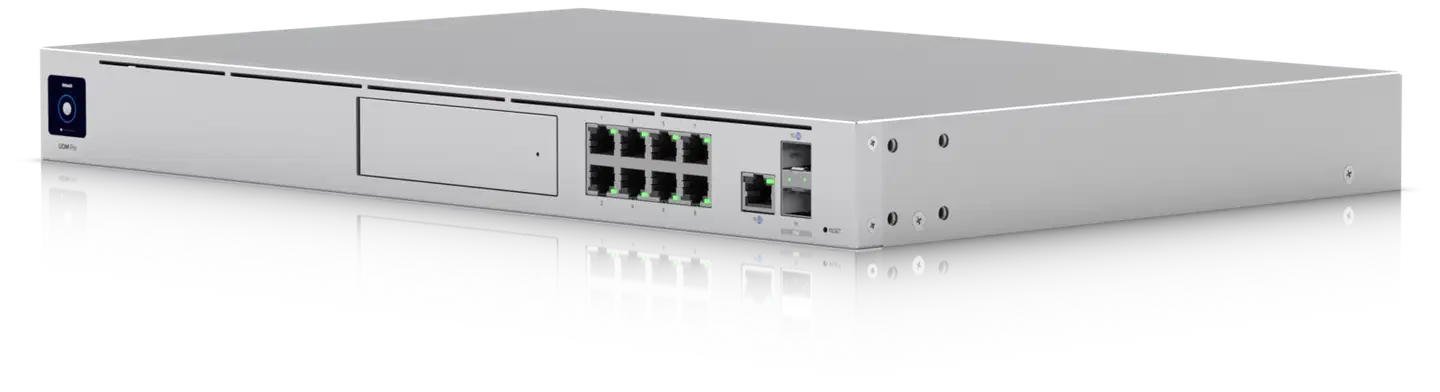 Ubiquiti 1U räkkiasenteinen 10 Gbps yhdyskäytävä HDD-laajennuksella UDM-PRO - 5
