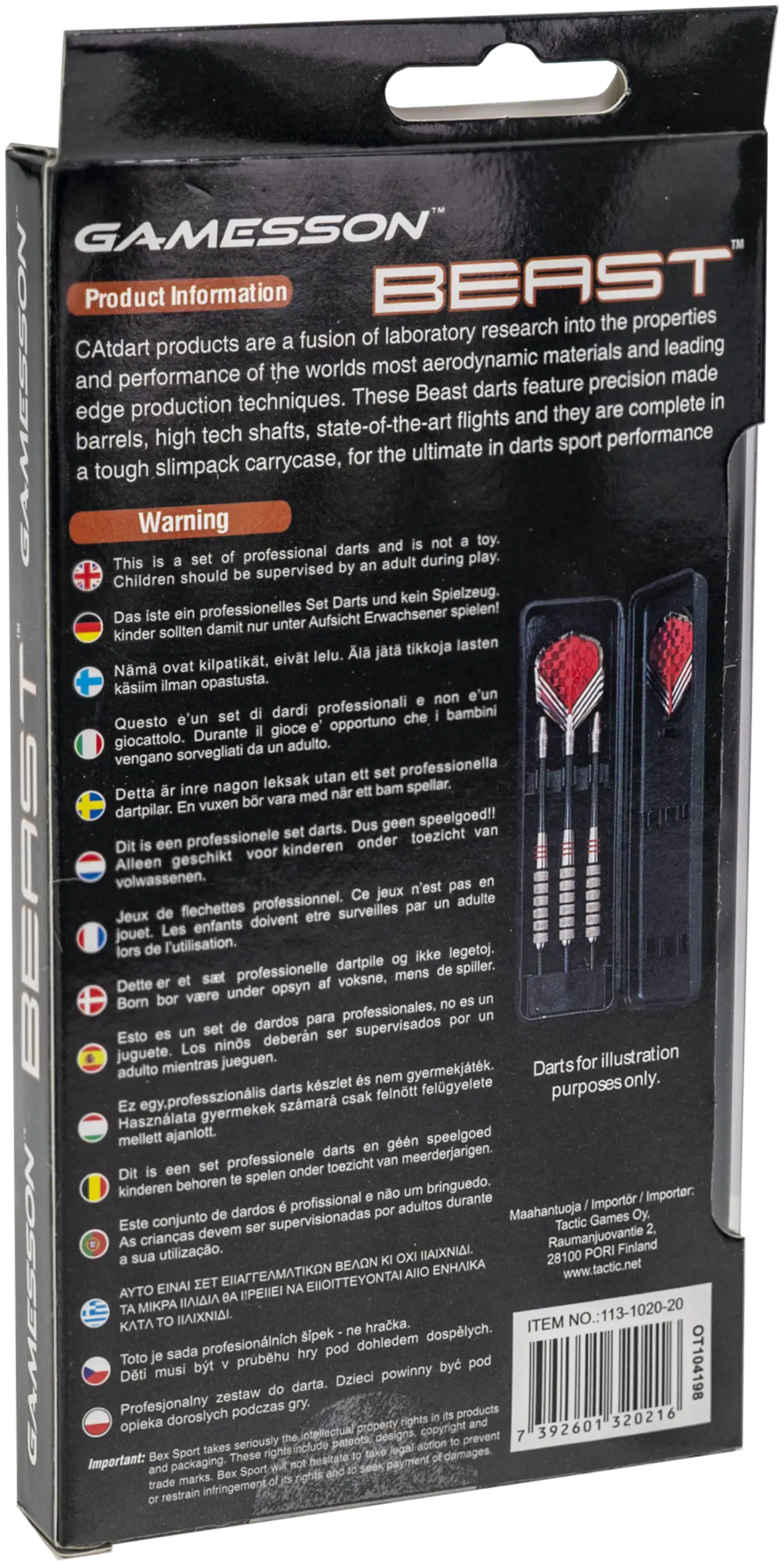 Gamesson tikat Beast Steeltip Darts 20gr - 6