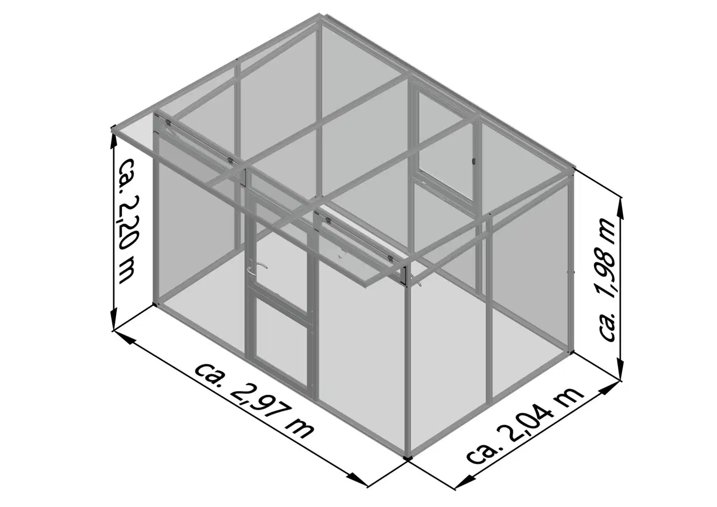 Kreative Gartentechnik kasvihuone Santini II 6,06 m2 antrasiitinharmaa - 2